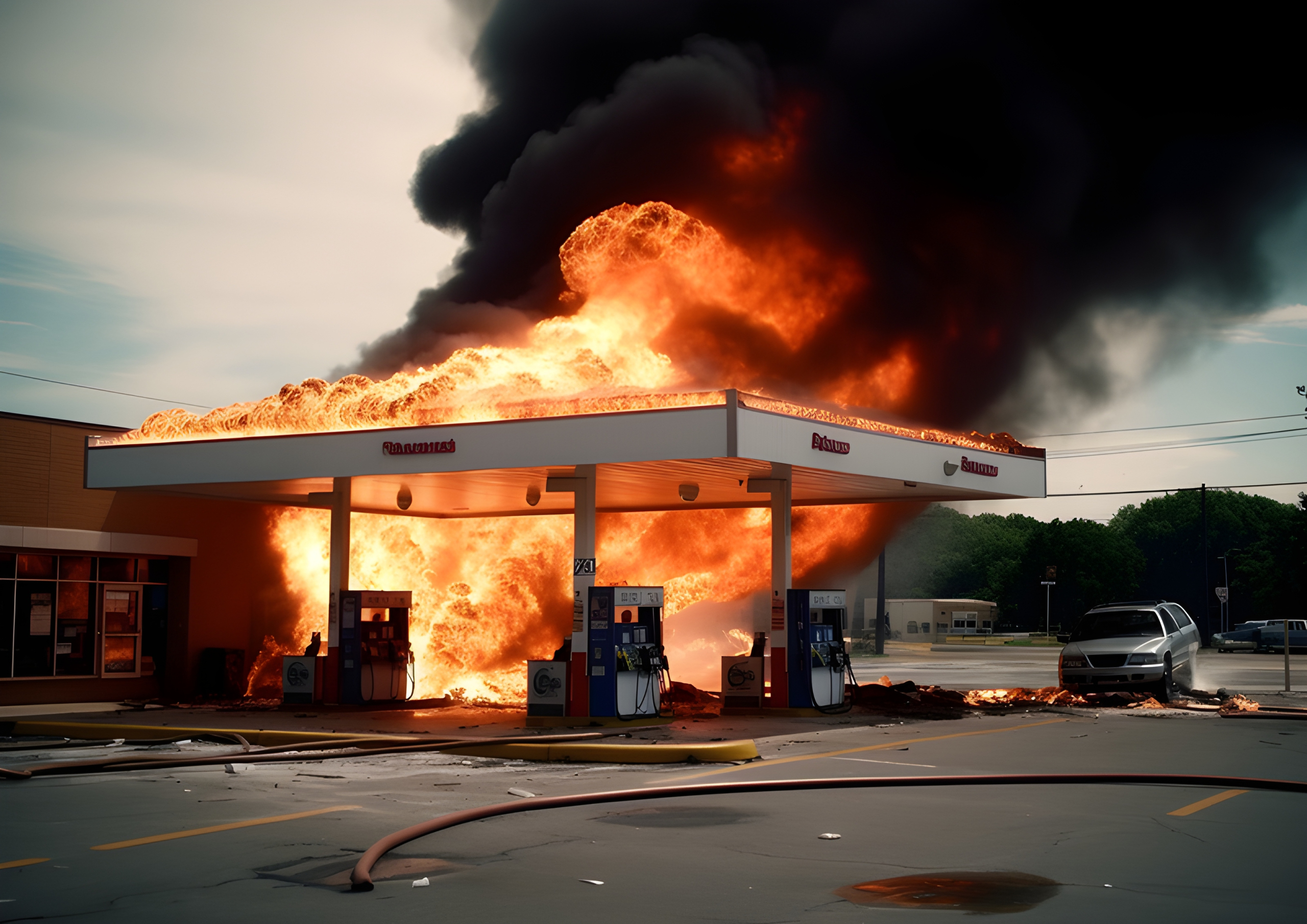 Exploding petrol station - Impossible Images - Unique stock images for ...