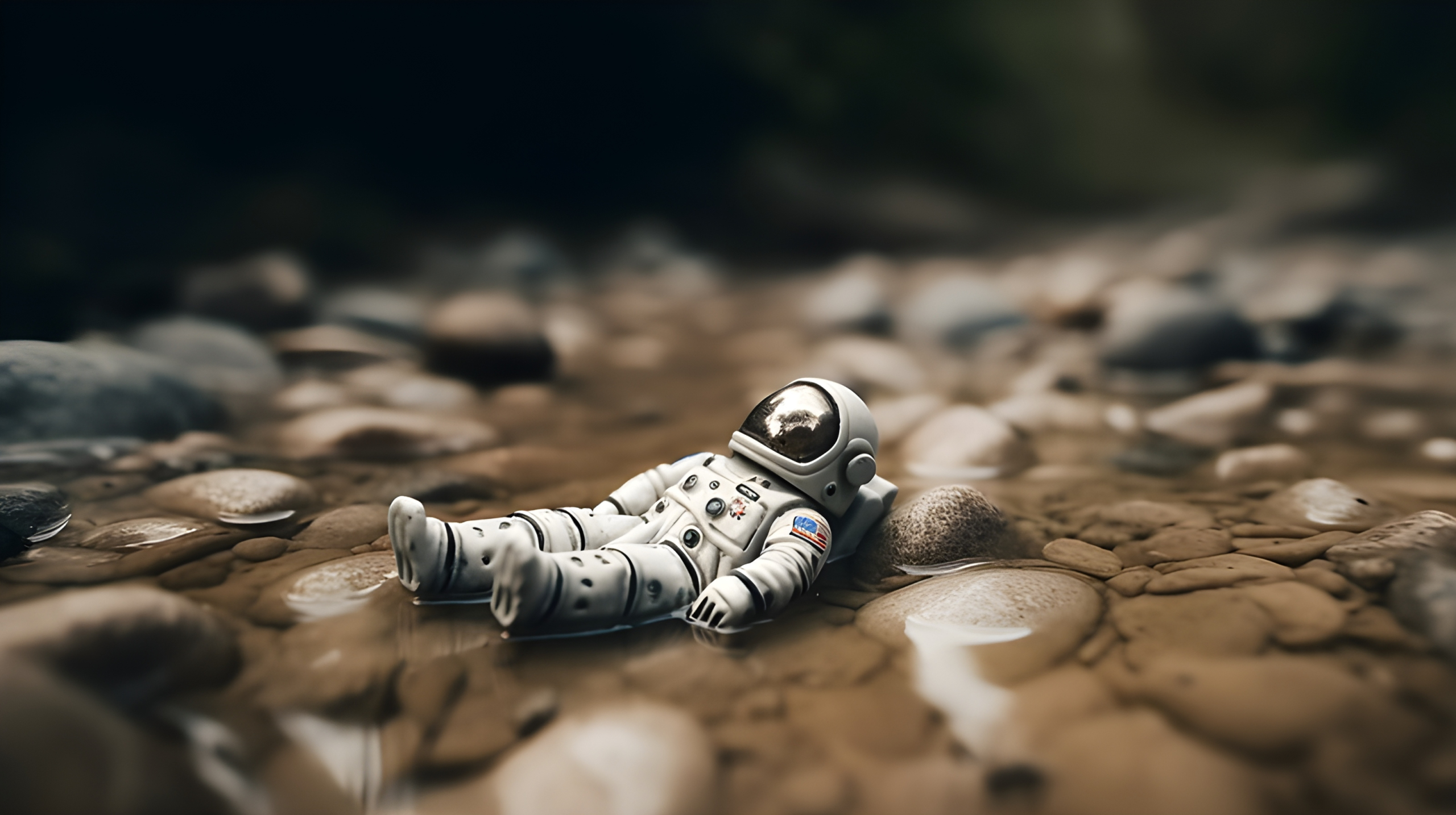 Small Spacemen Mini spaceman in a puddle - Impossible Images - Unique stock images for ...