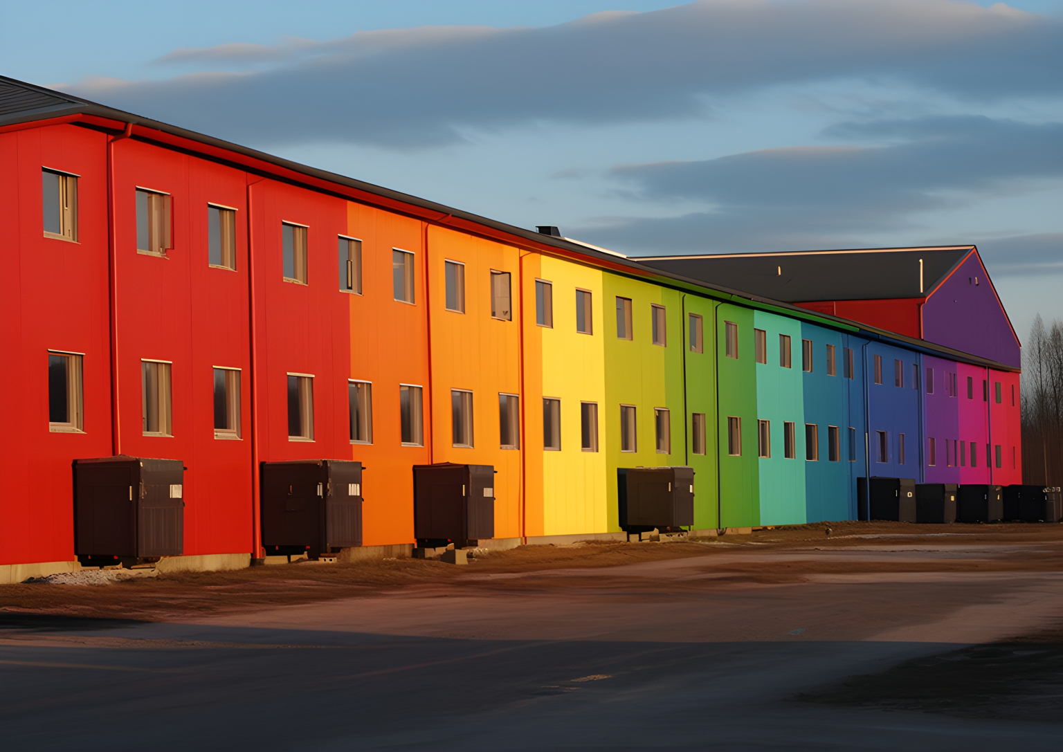 Panic Building Colors Rainbow coloured building - Impossible Images - Unique stock images for ...
