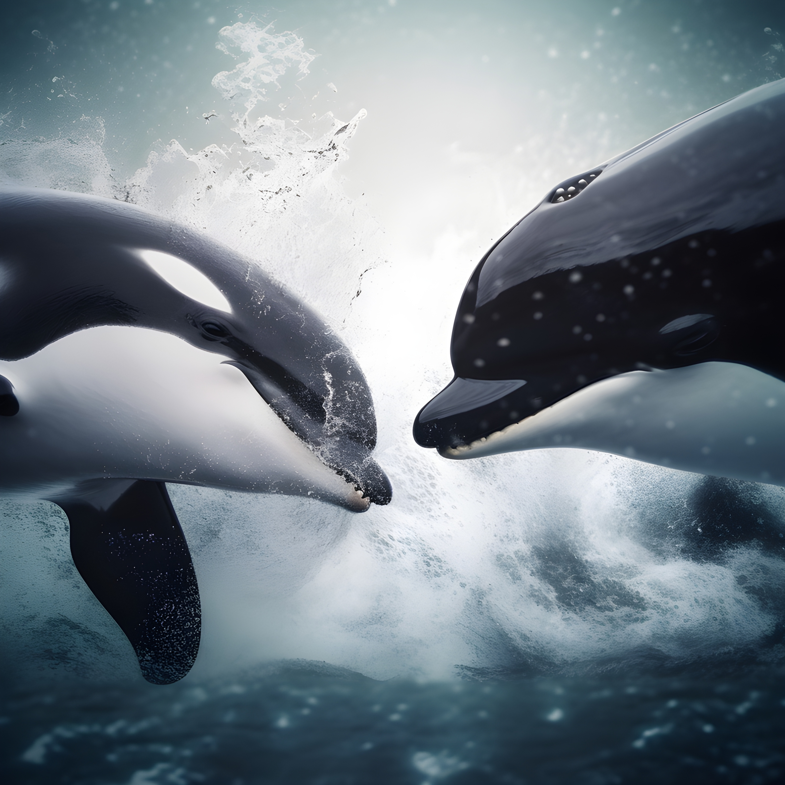 Two Orca playing in the sea - Impossible Images - Unique stock images ...