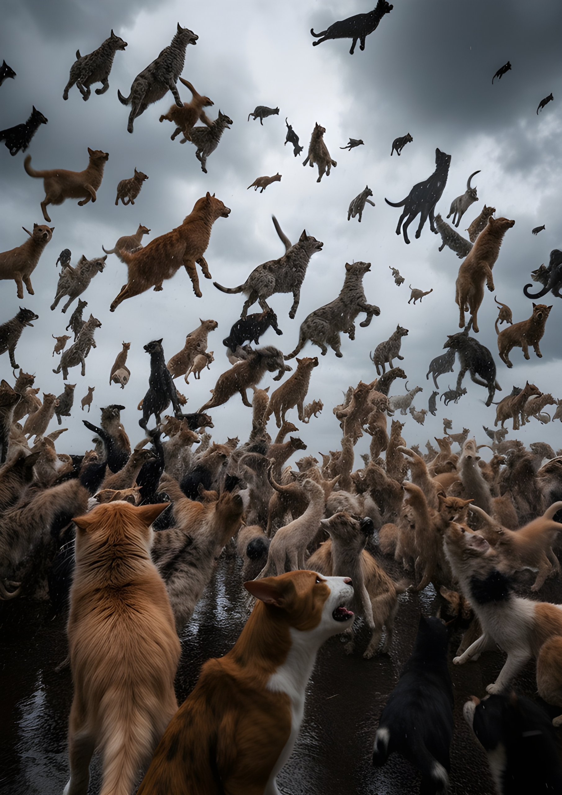 Its raining cats and dogs - Impossible Images - Unique stock