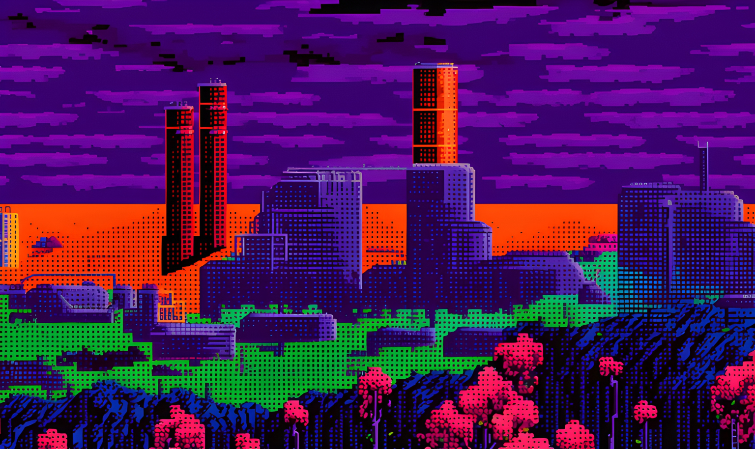 8-bit Nuclear aftermath landscape - Impossible Images - Unique stock ...
