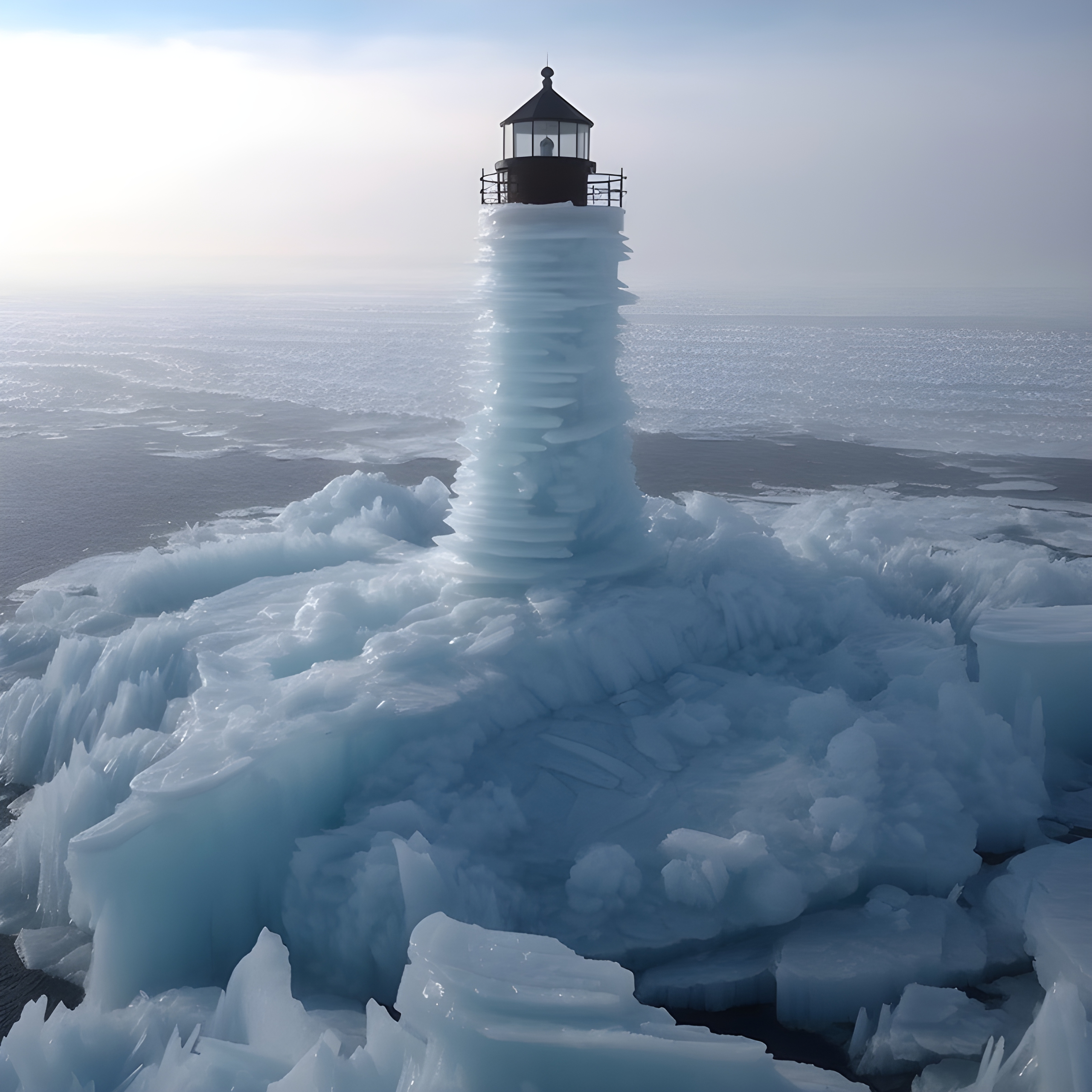 A lighthouse made entirely of ice. - Impossible Images - Unique stock ...