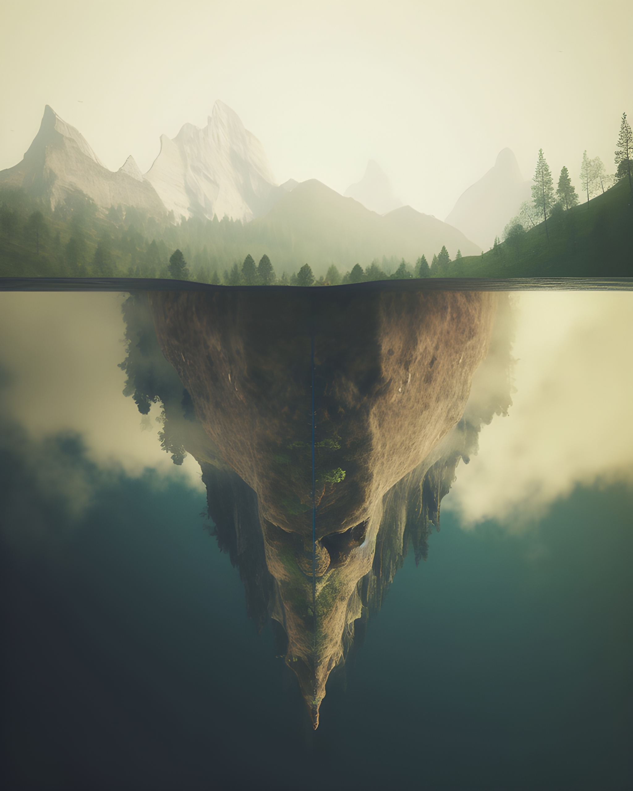 Mountains Distorted Upside down mountain - Impossible Images - Unique stock images for ...