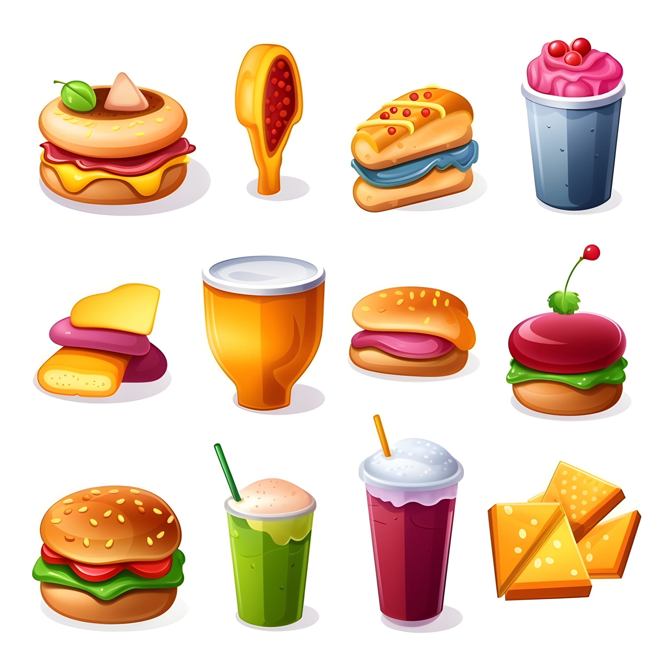 Food icon set - Impossible Images - Unique stock images for commercial use.