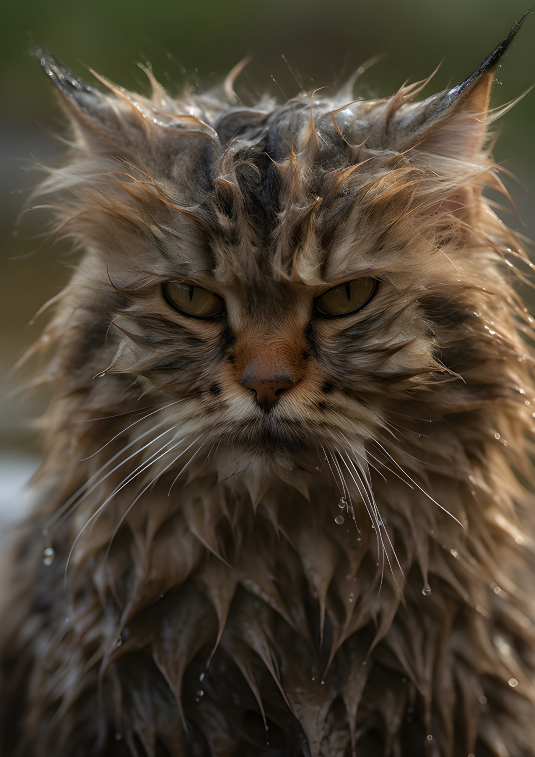 Humid Cat A cold and unhappy wet cat - Impossible Images - Unique stock images ...