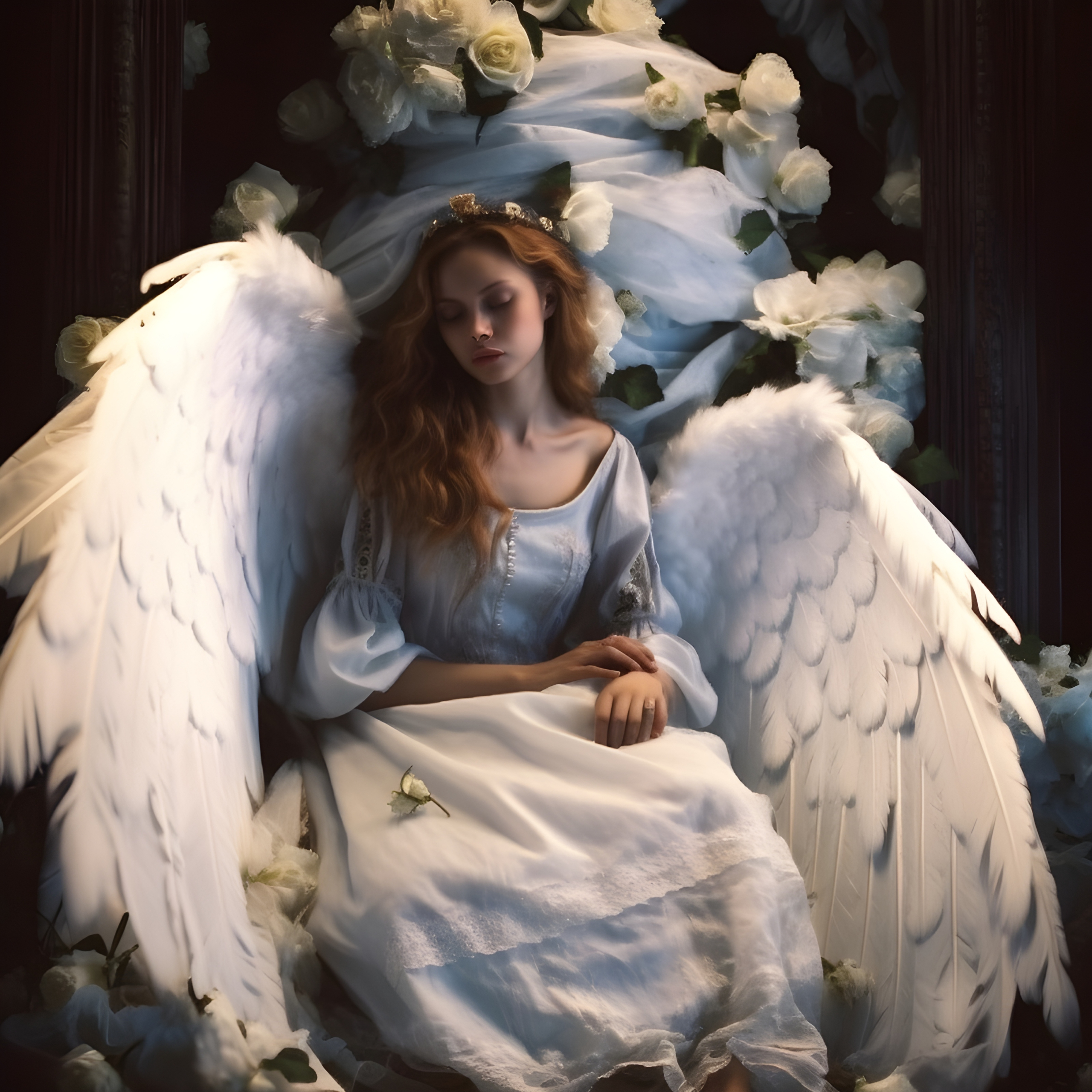 Woman Light Angels Contemplative female angel - Impossible Images - Unique stock images ...
