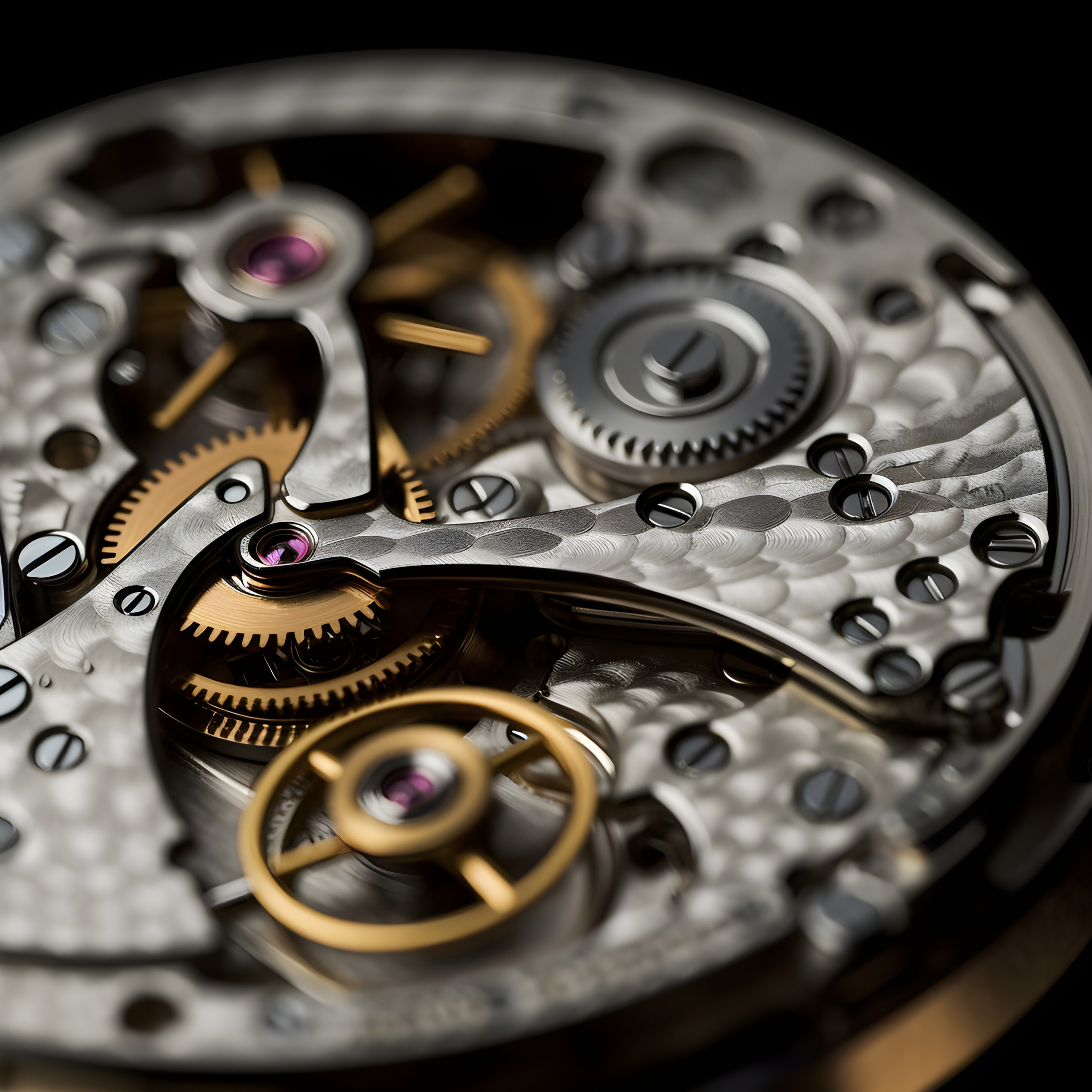 A Macro Photo of a watch movement