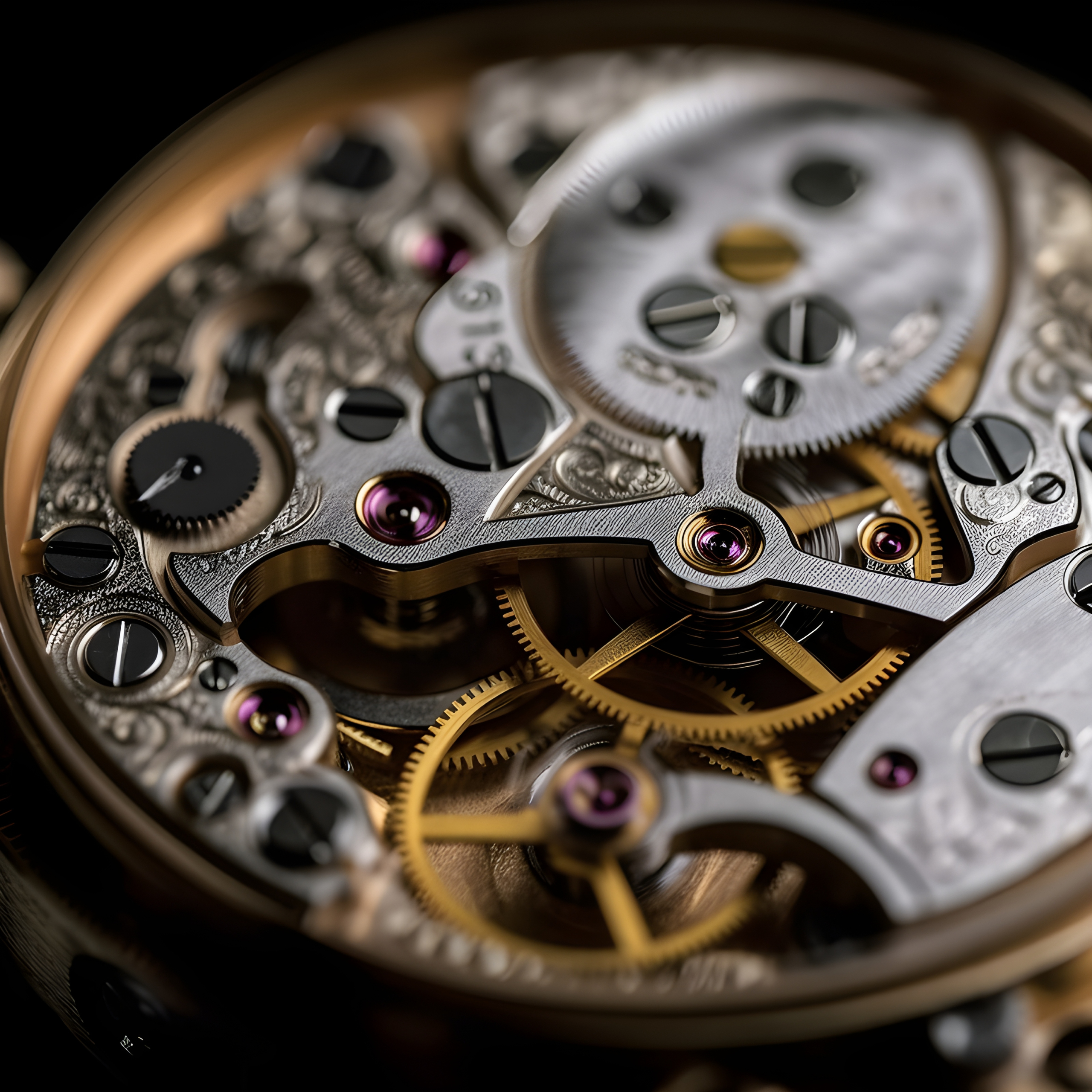 A close-up photo of a watch movement