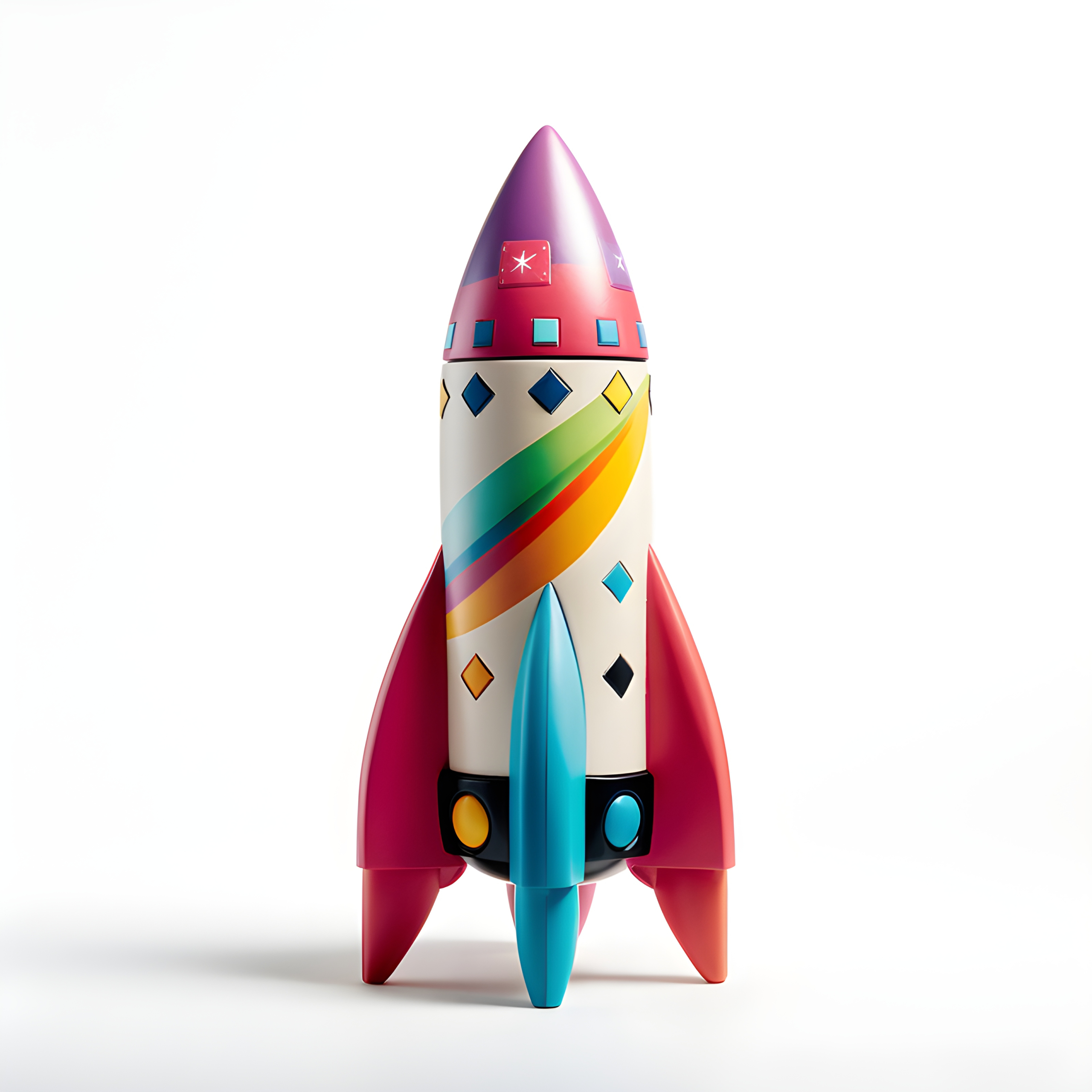 Small toy rocket on a white background - Impossible Images - Unique ...