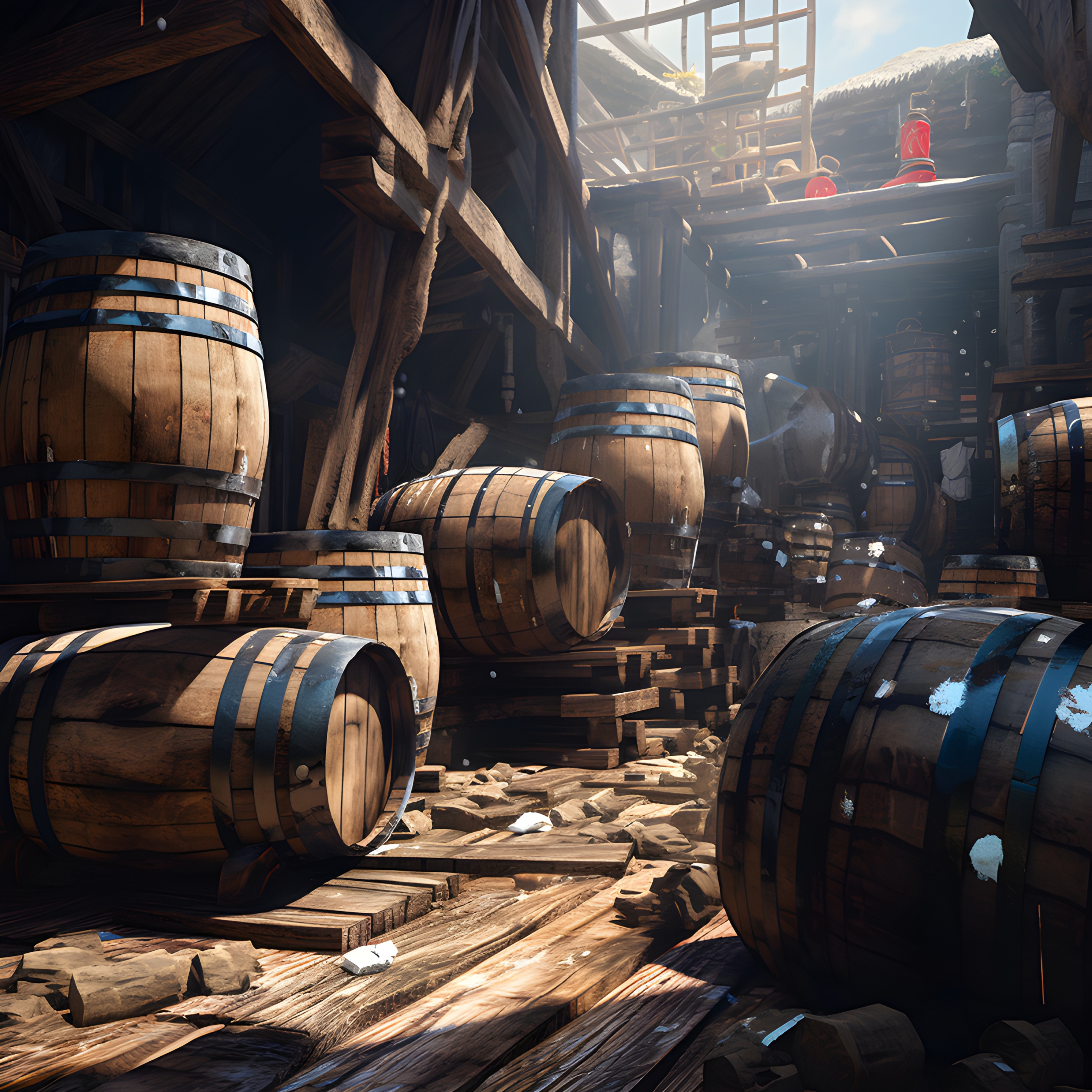Barrels on Pirate Ship