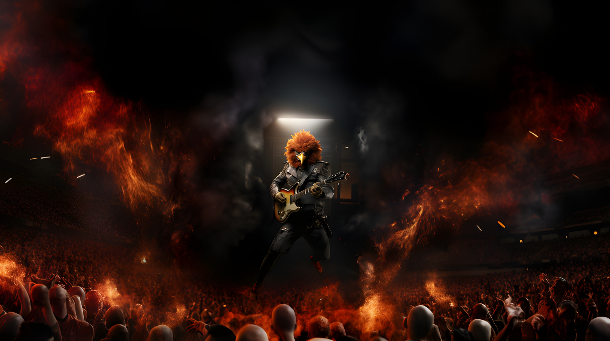 Rock chicken on stage