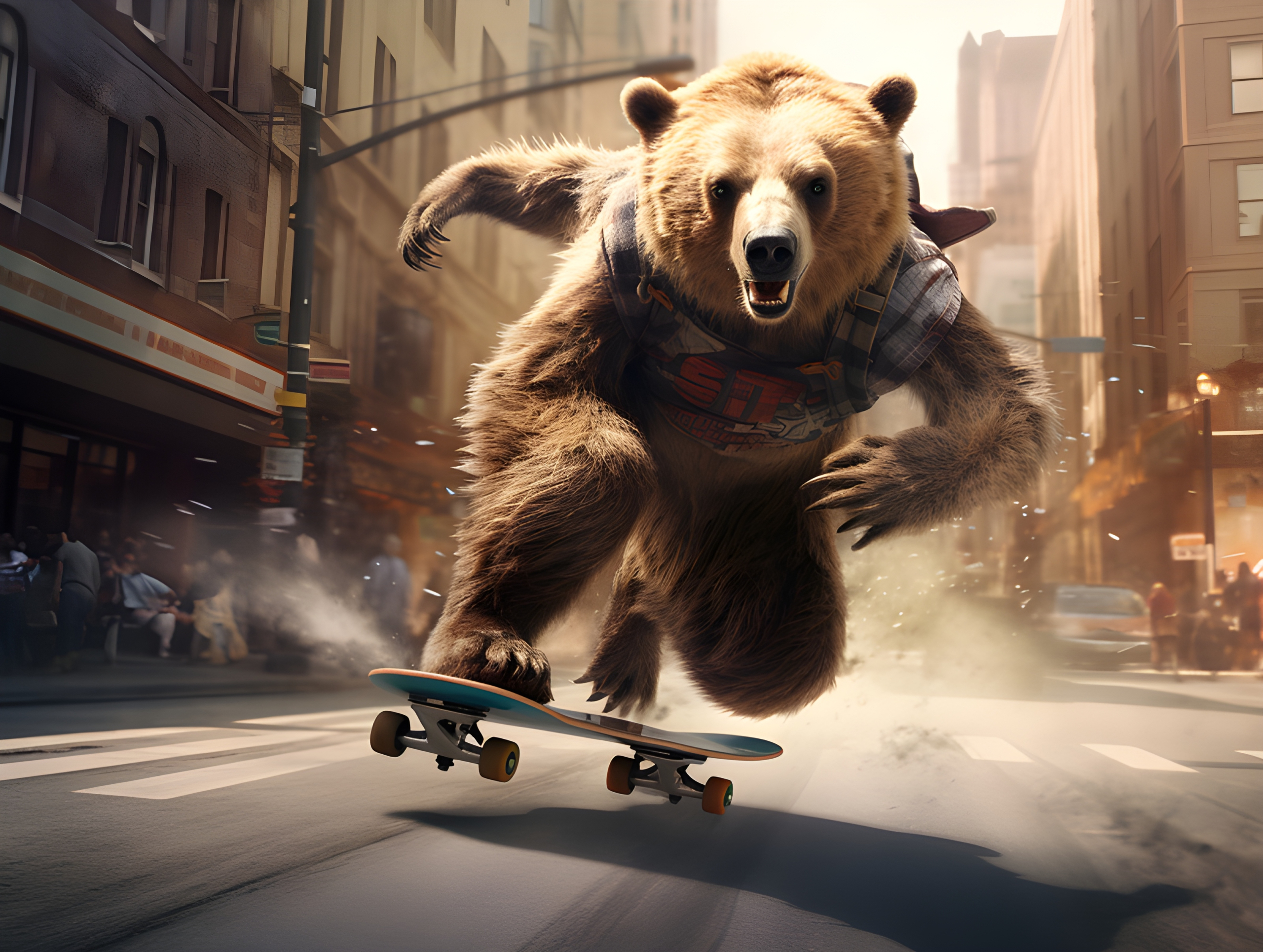 Skateboarding Bear