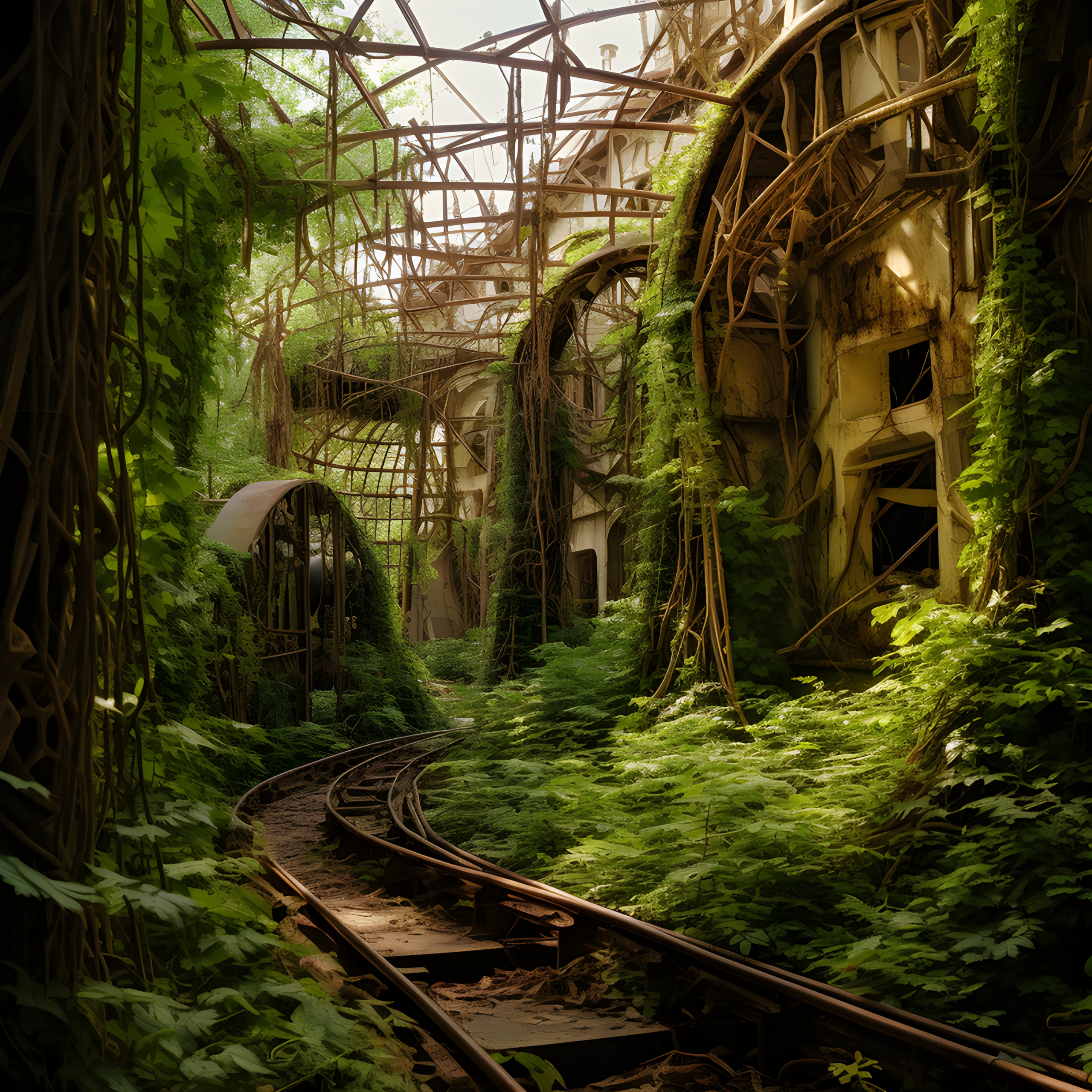 An abandoned rollercoaster
