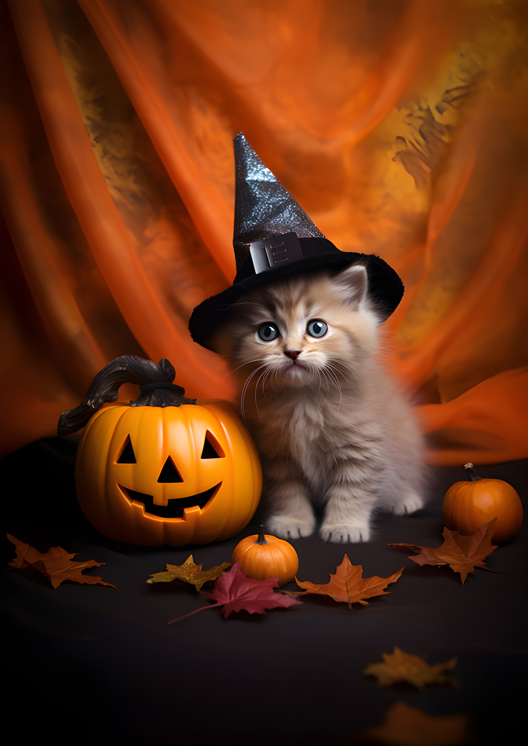 Cute Halloween kitten