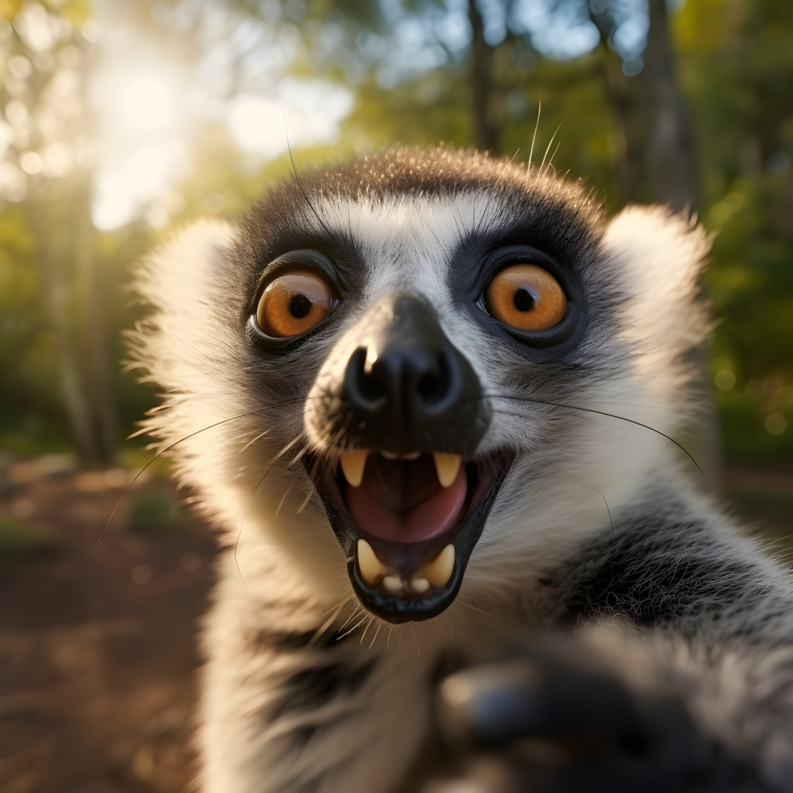 A lemur taking a selfie