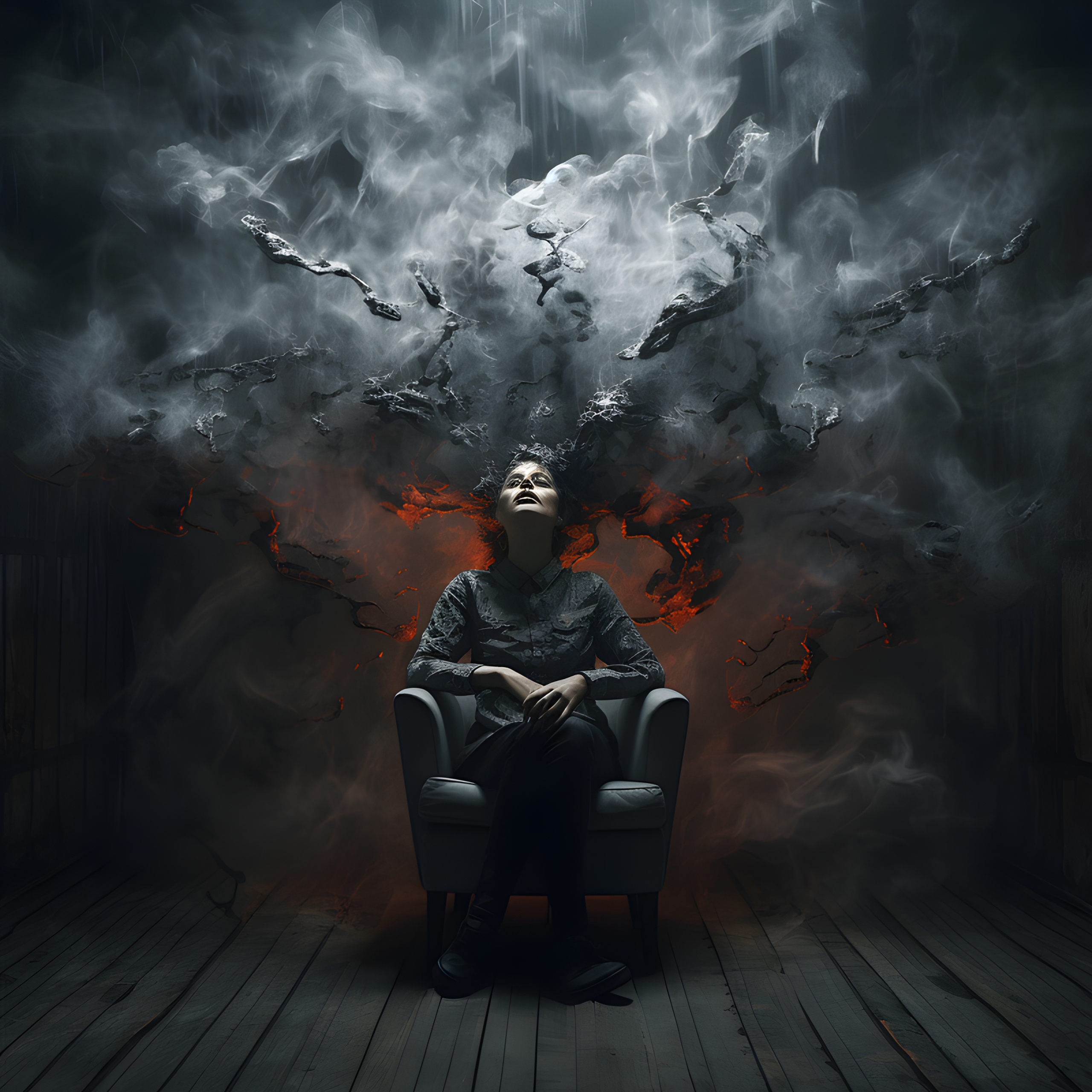 Dark thoughts concept