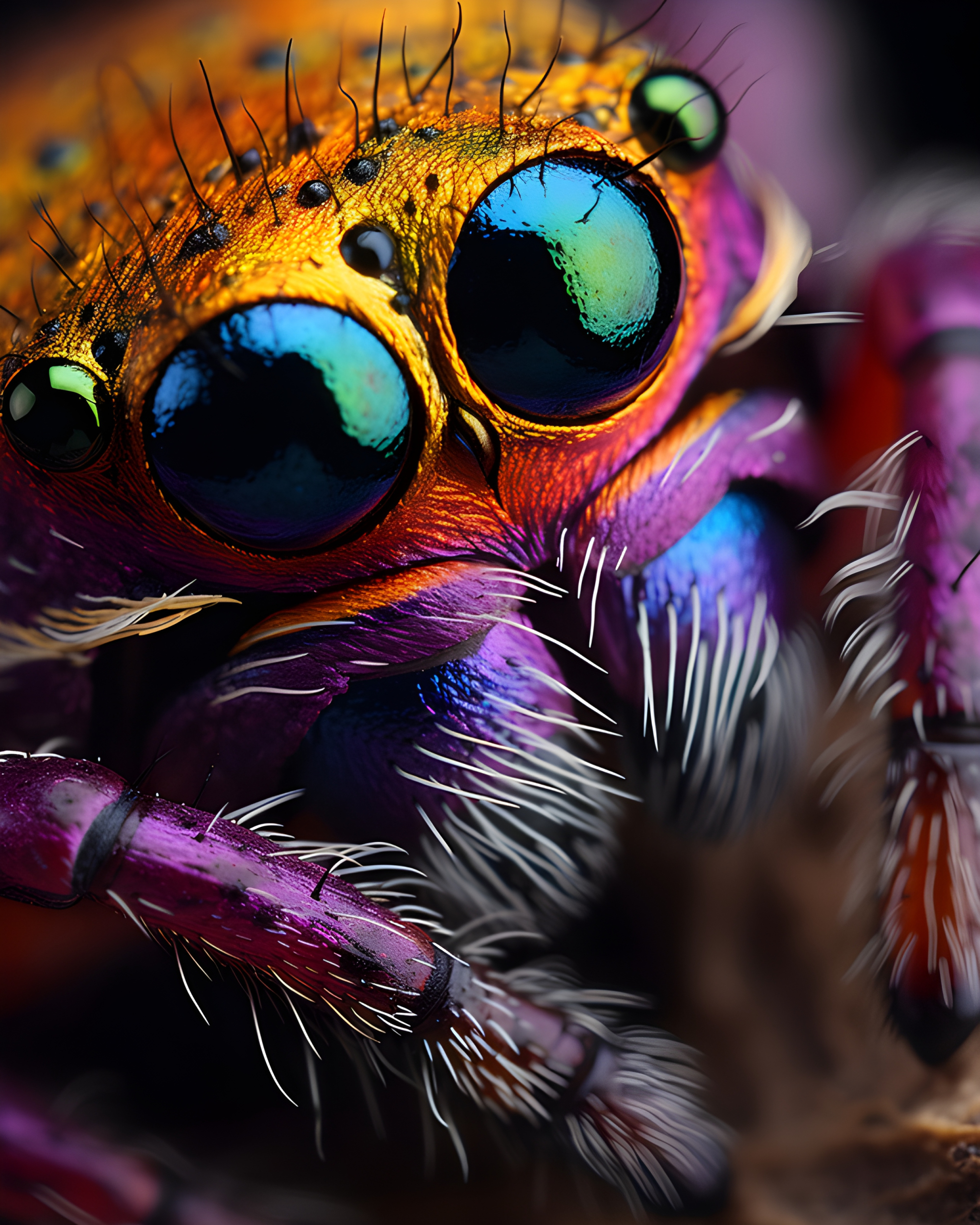 Vividly coloured spider