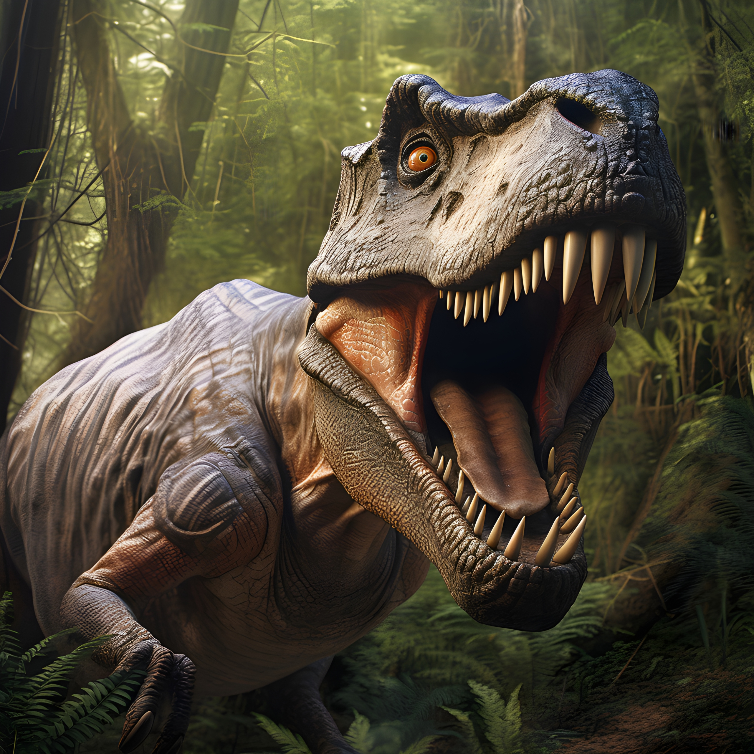 A T-Rex in the forest