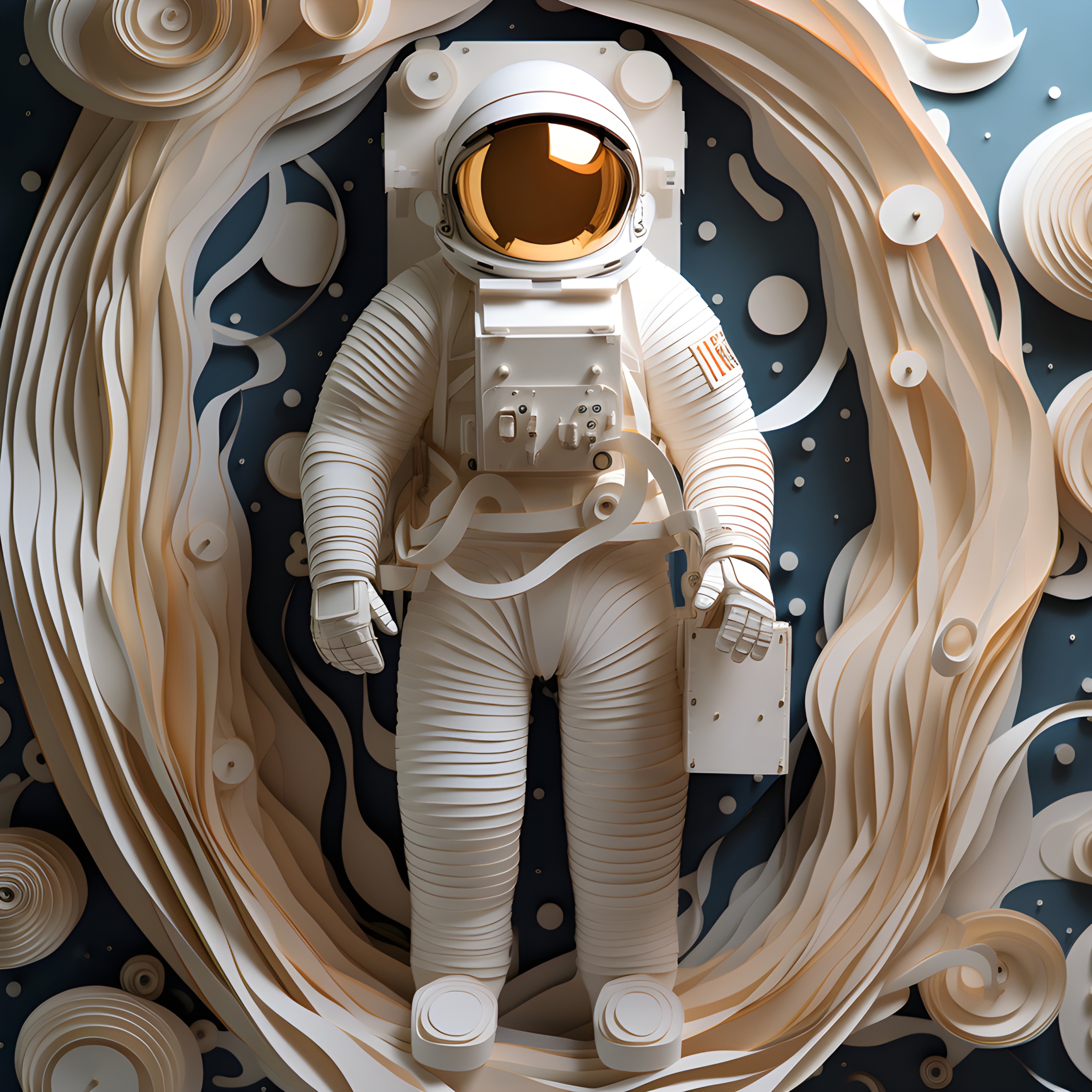 Layered Paper Astronaut
