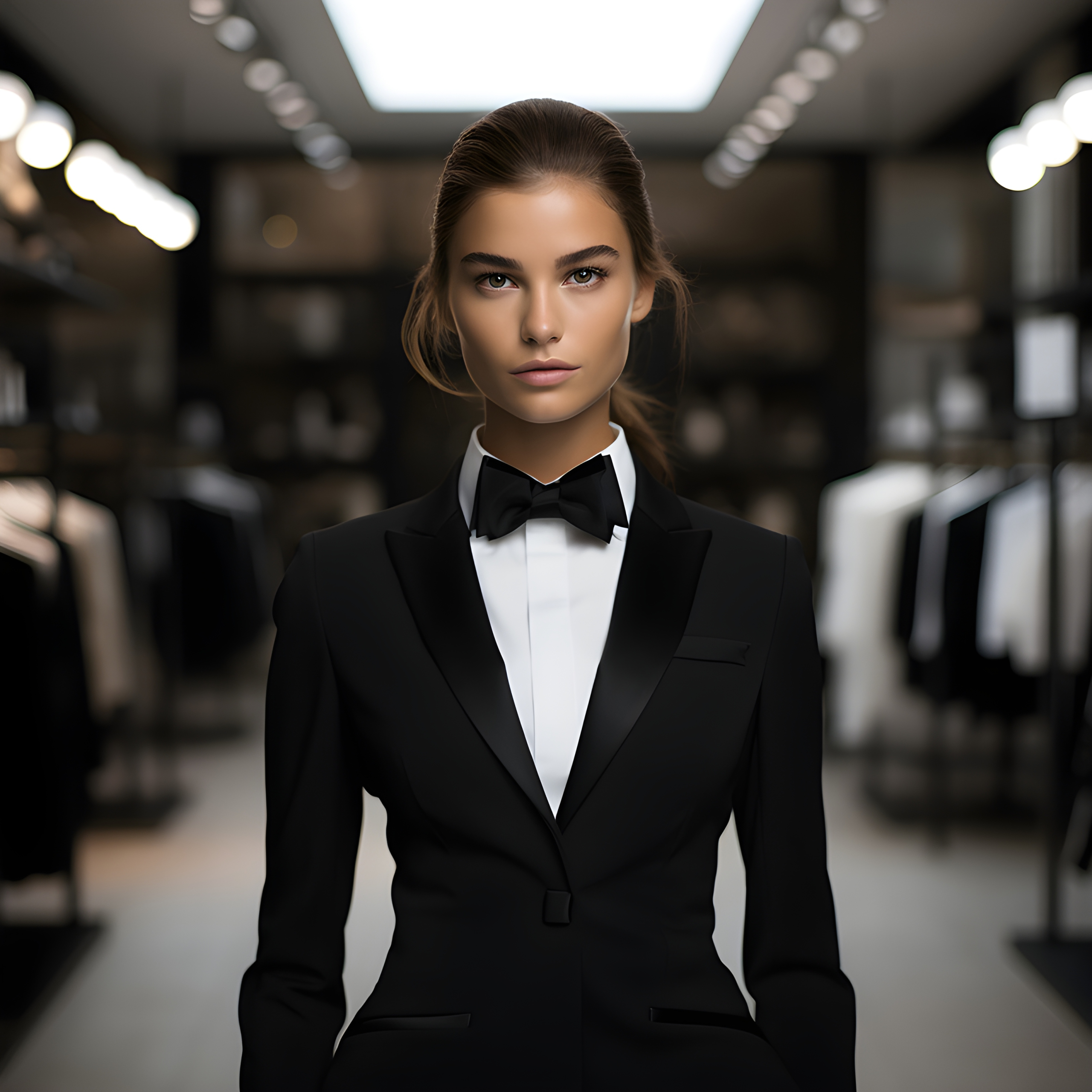 Beautiful woman in a tuxedo