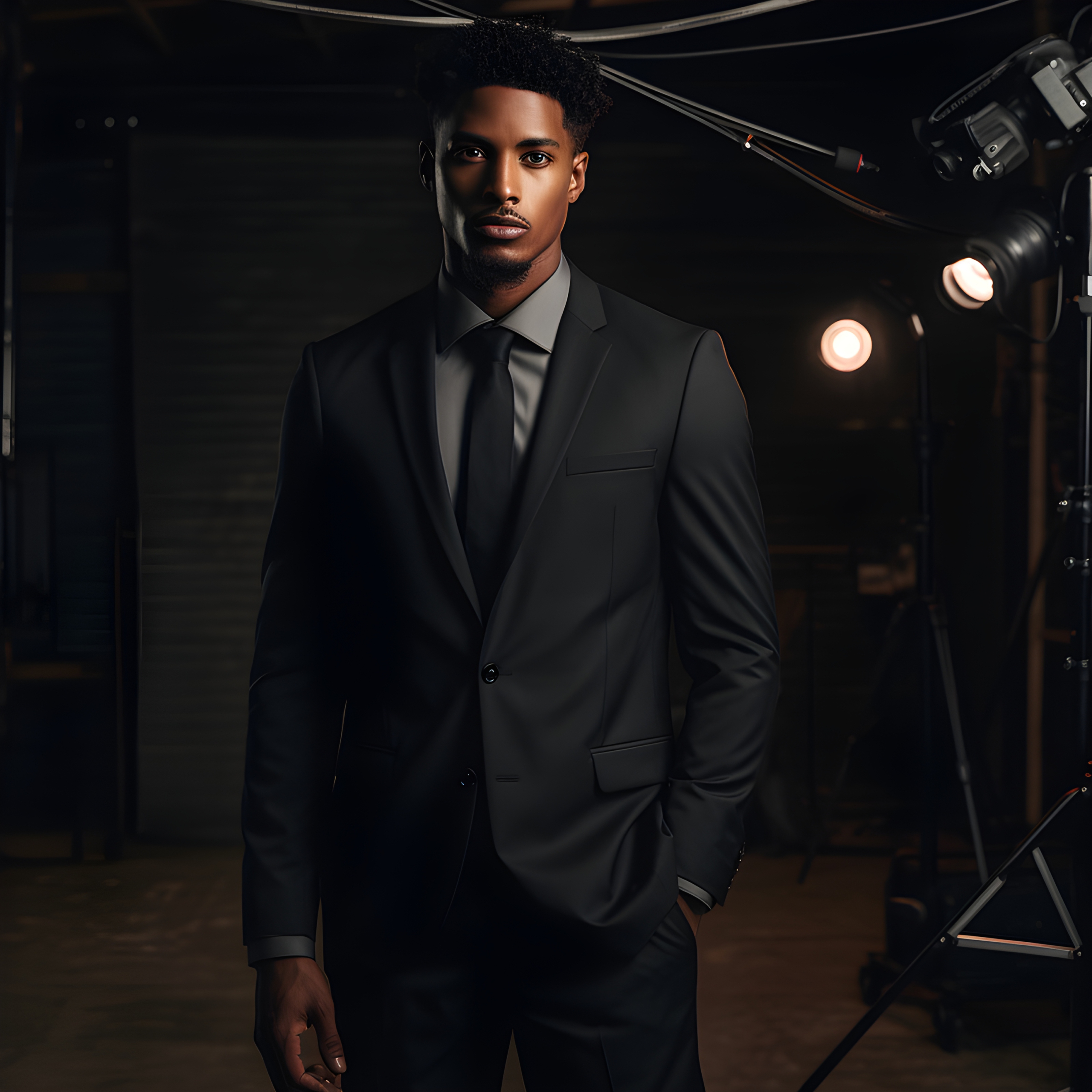 Male model at a photoshoot