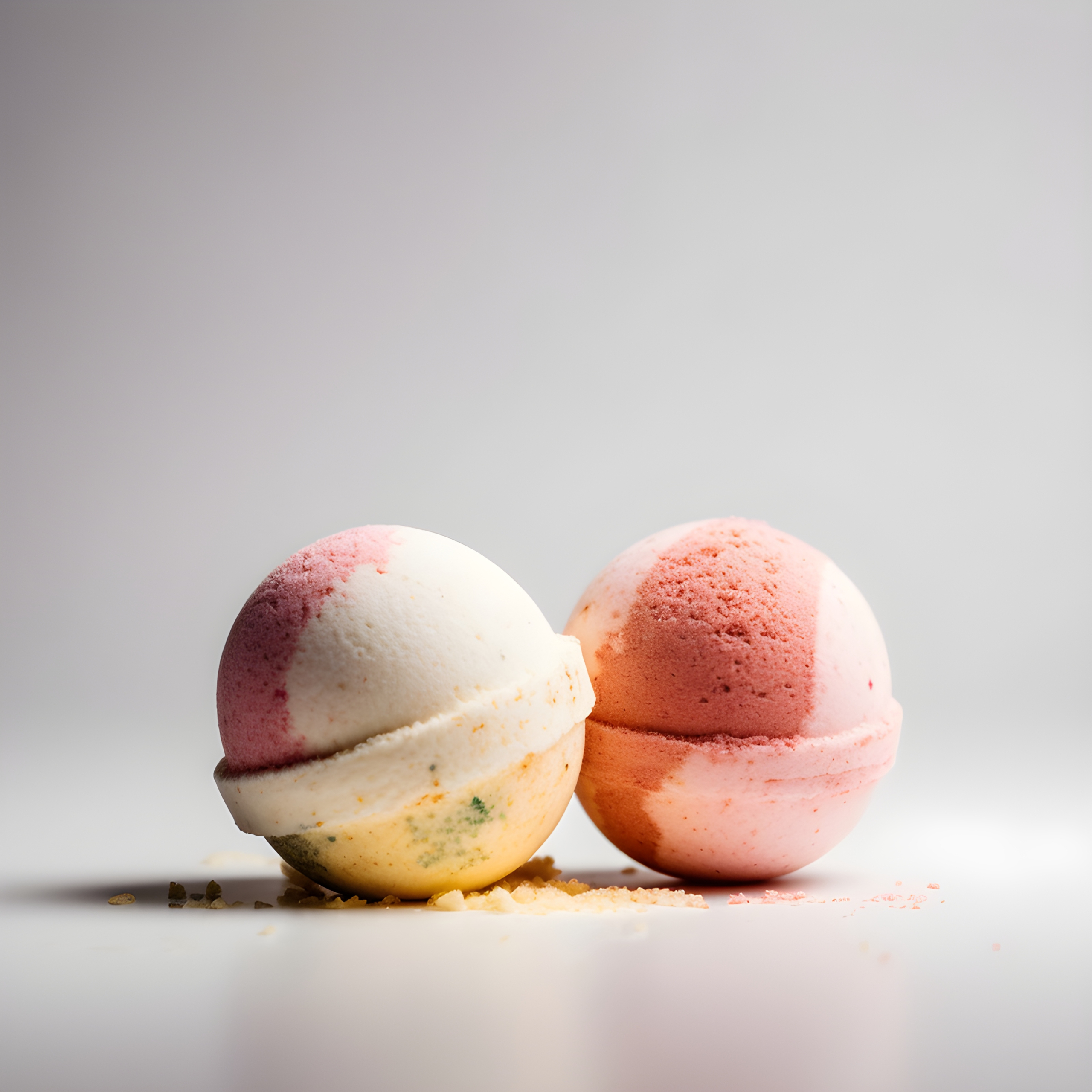 Product photography of bath bombs