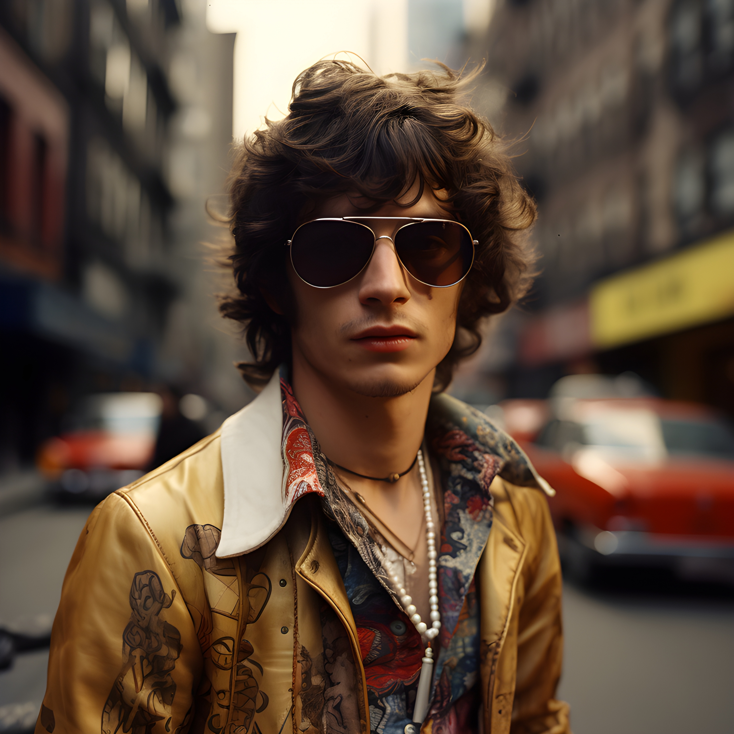 A model on the streets of 1970s NYC