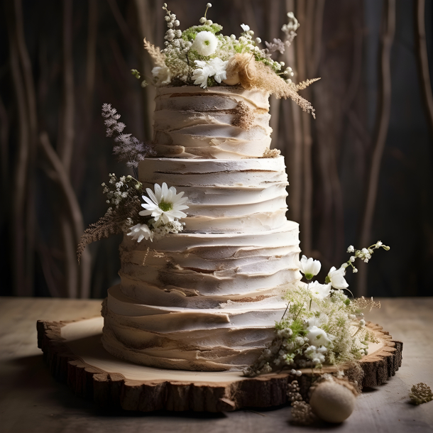 Rustic cream wedding cake with dried flowers - Impossible Images ...