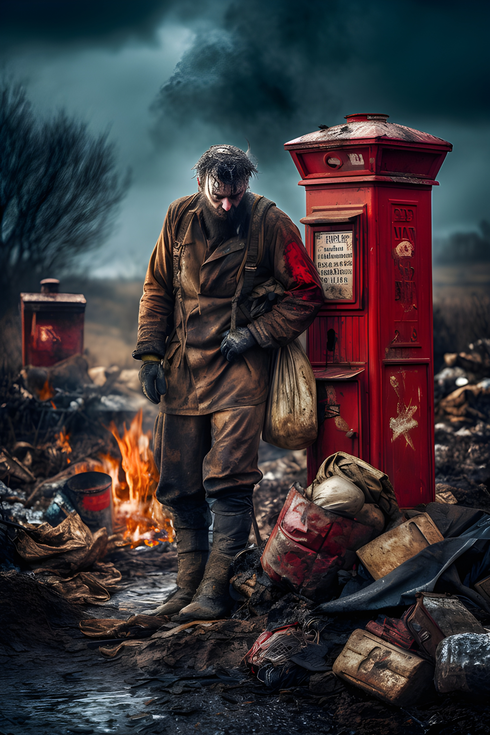 Post apocalyptic postman - Impossible Images - Unique stock images