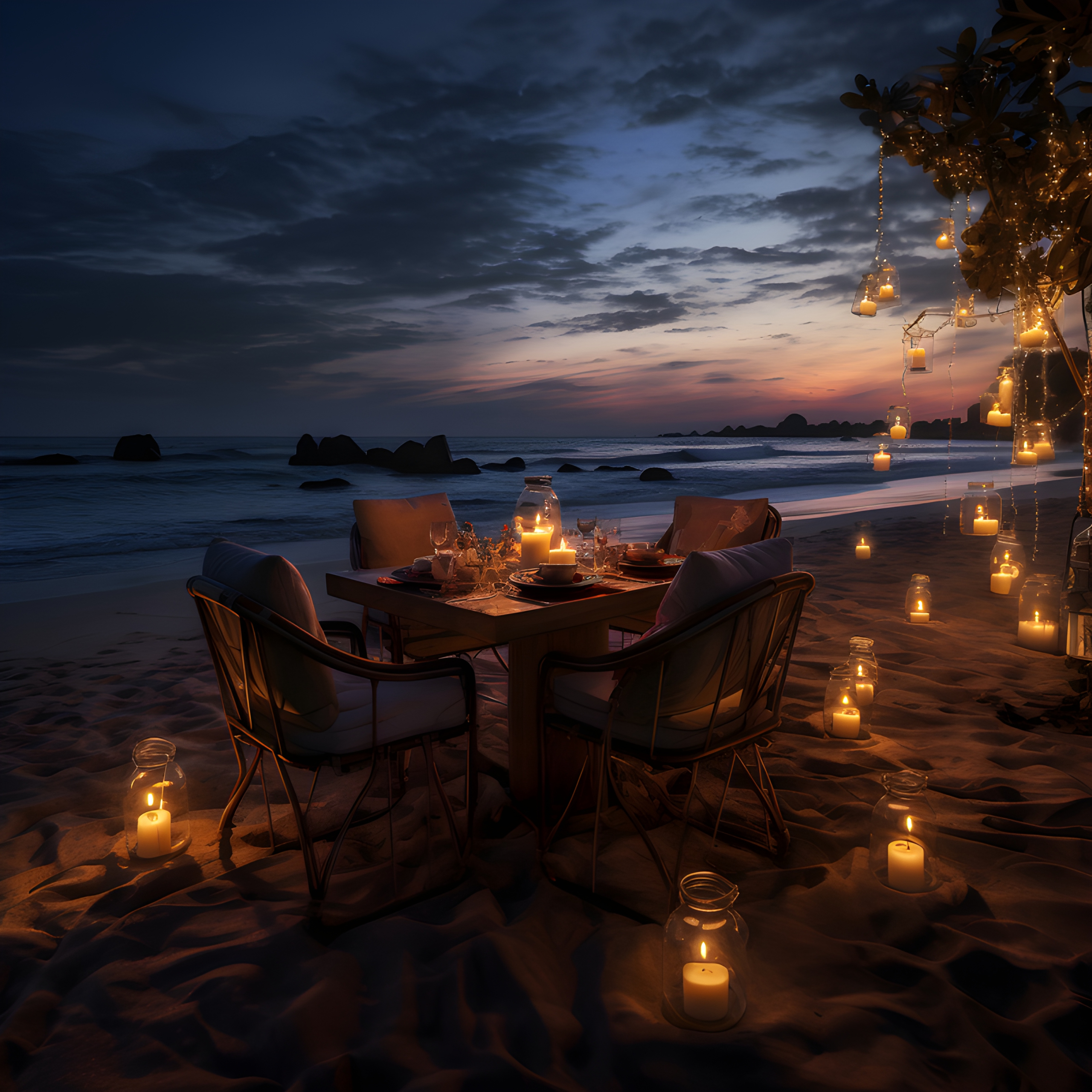 Candlelit dinner on the beach - Impossible Images - Unique stock images ...