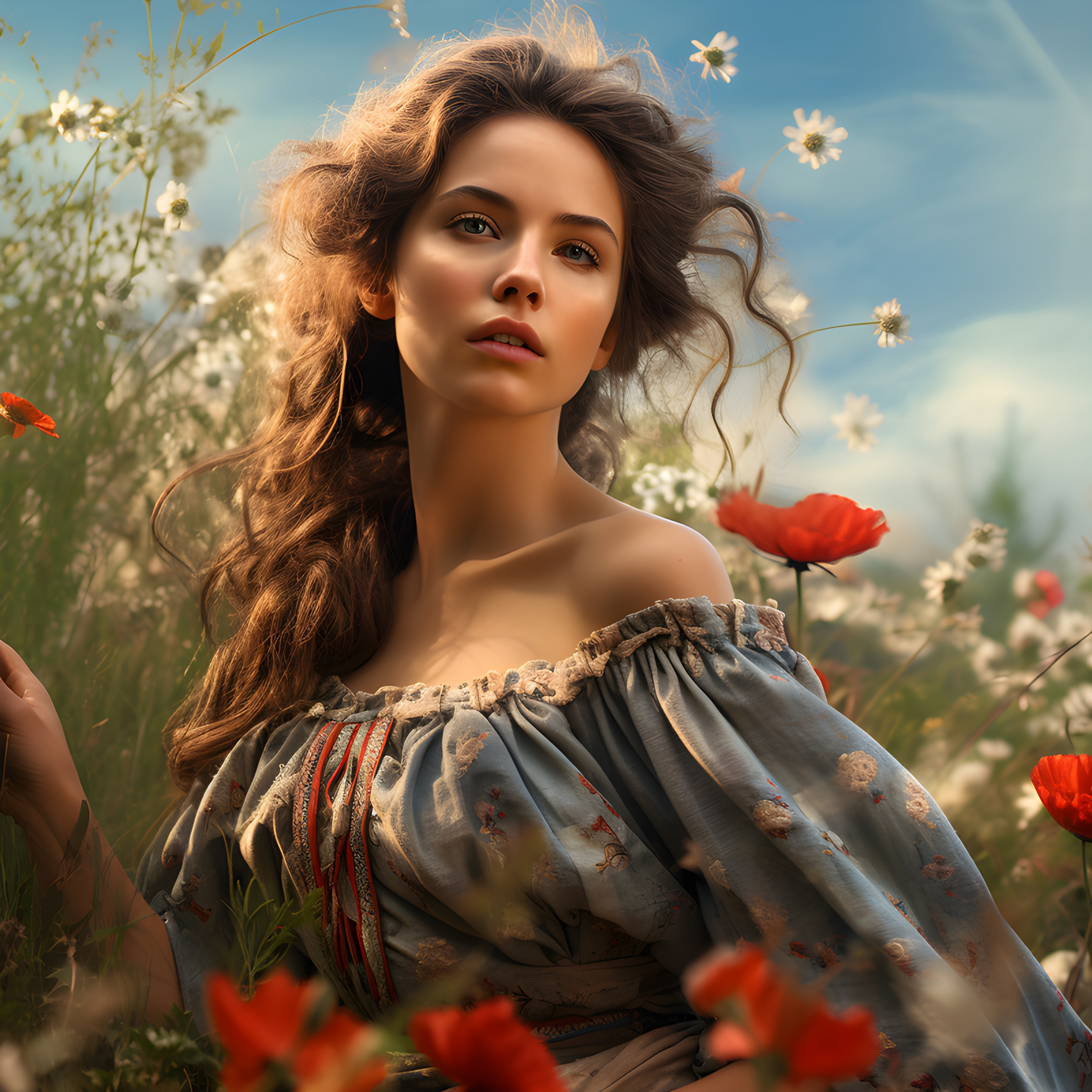 Girl in wildflower field - Impossible Images - Unique stock images for ...