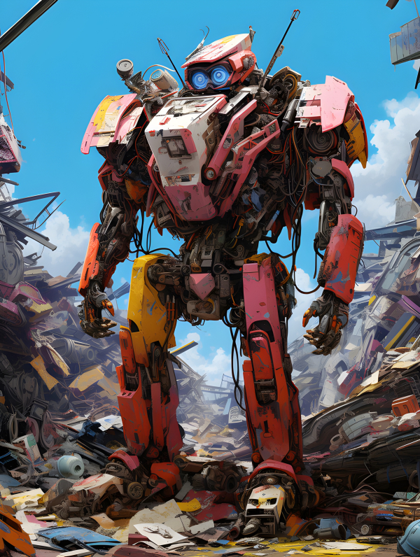 Robot made from junk - Impossible Images - Unique stock images for