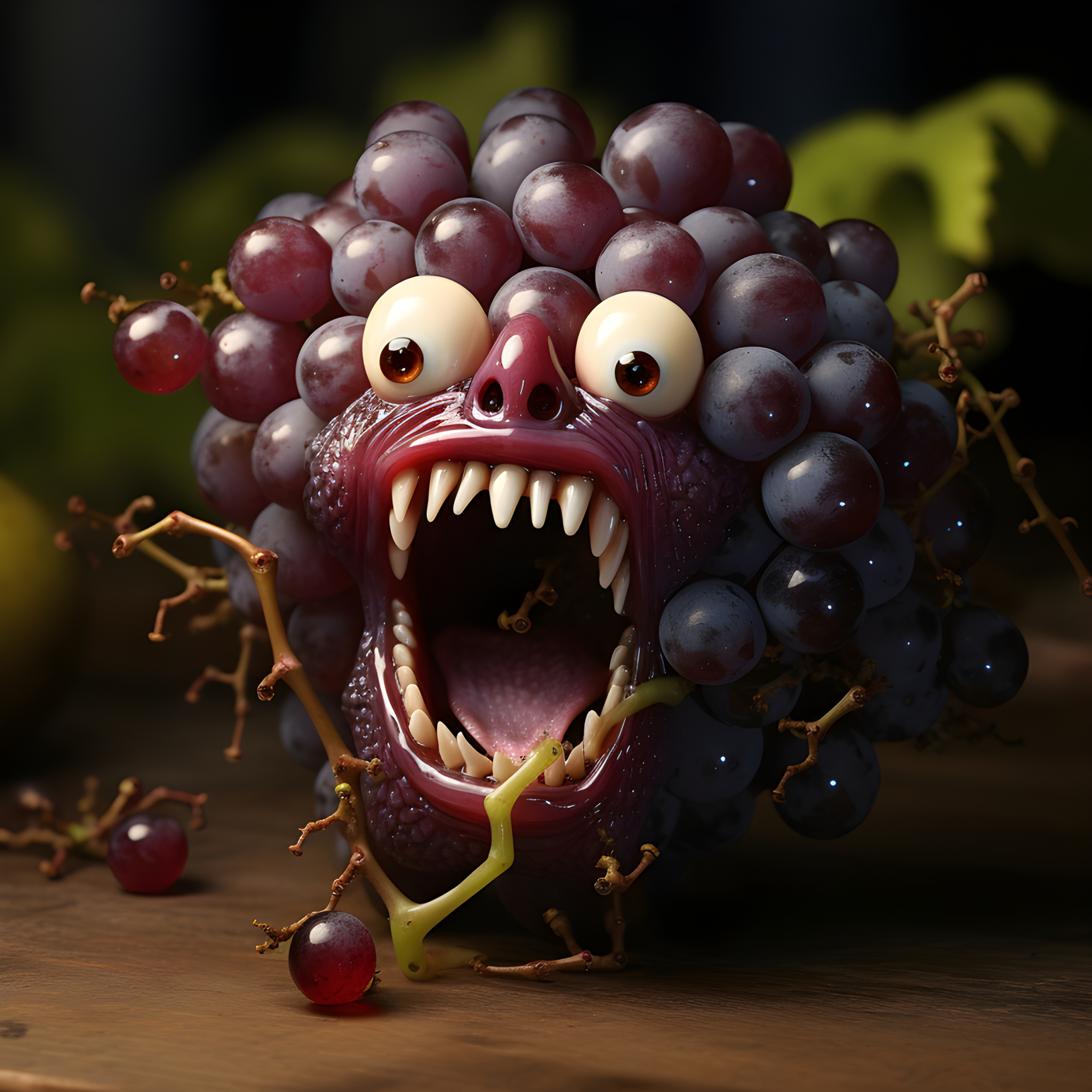 Scarry Raisins Scary grapes - Impossible Images - Unique stock images for commercial use.