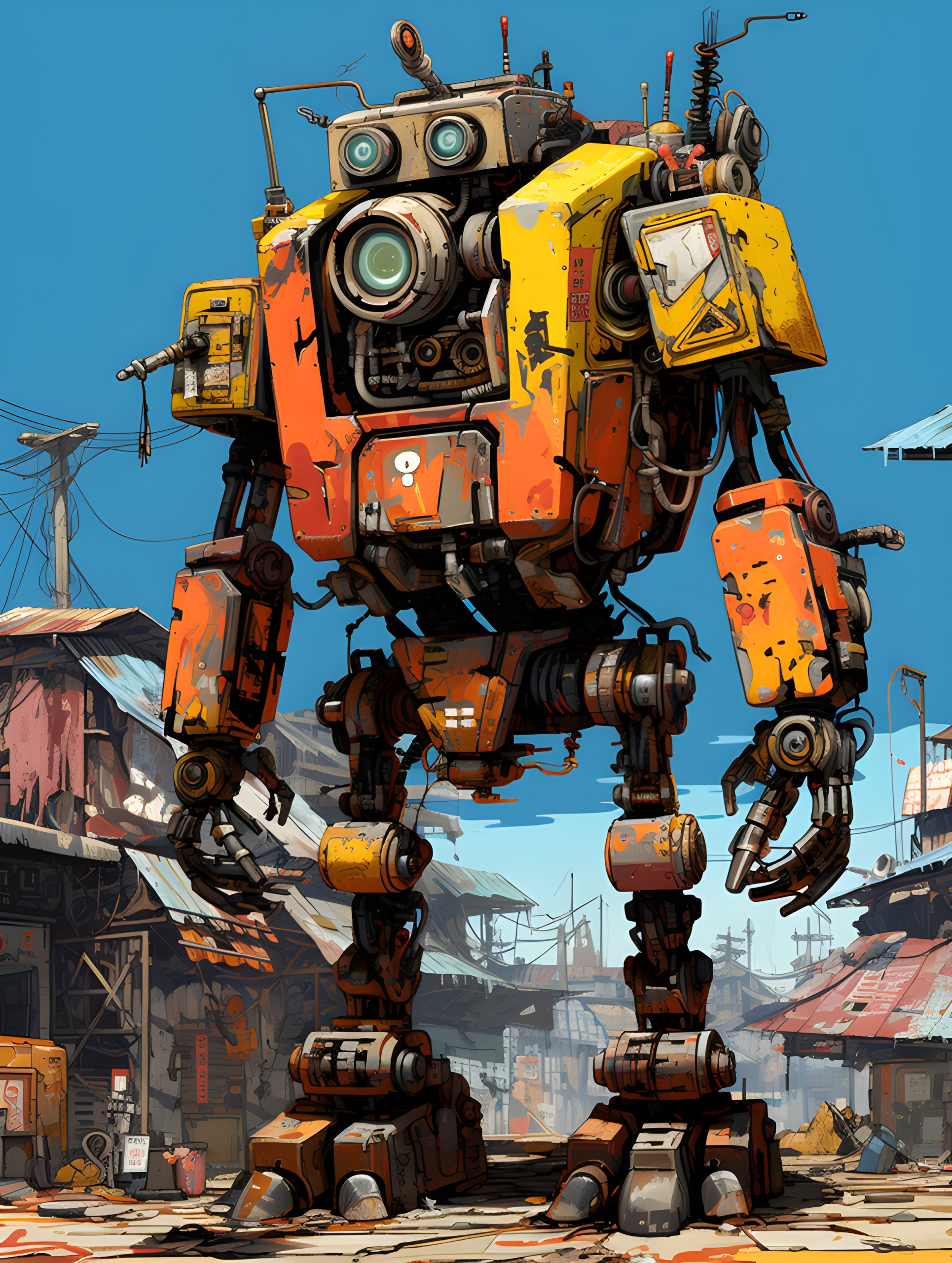 Robot made from junk - Impossible Images - Unique stock images for