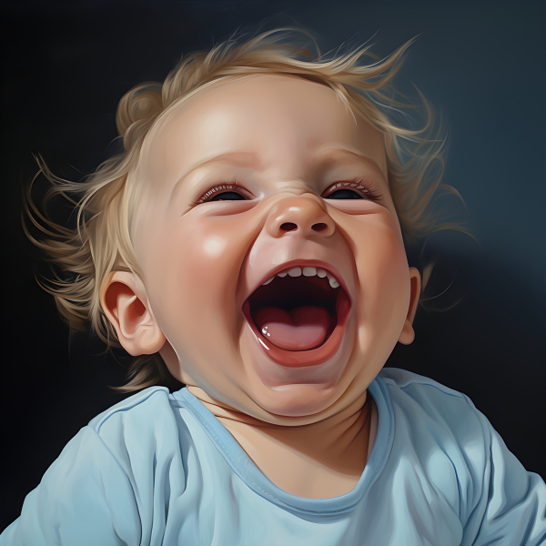 Baby laughing - Impossible Images - Unique stock images for commercial use.