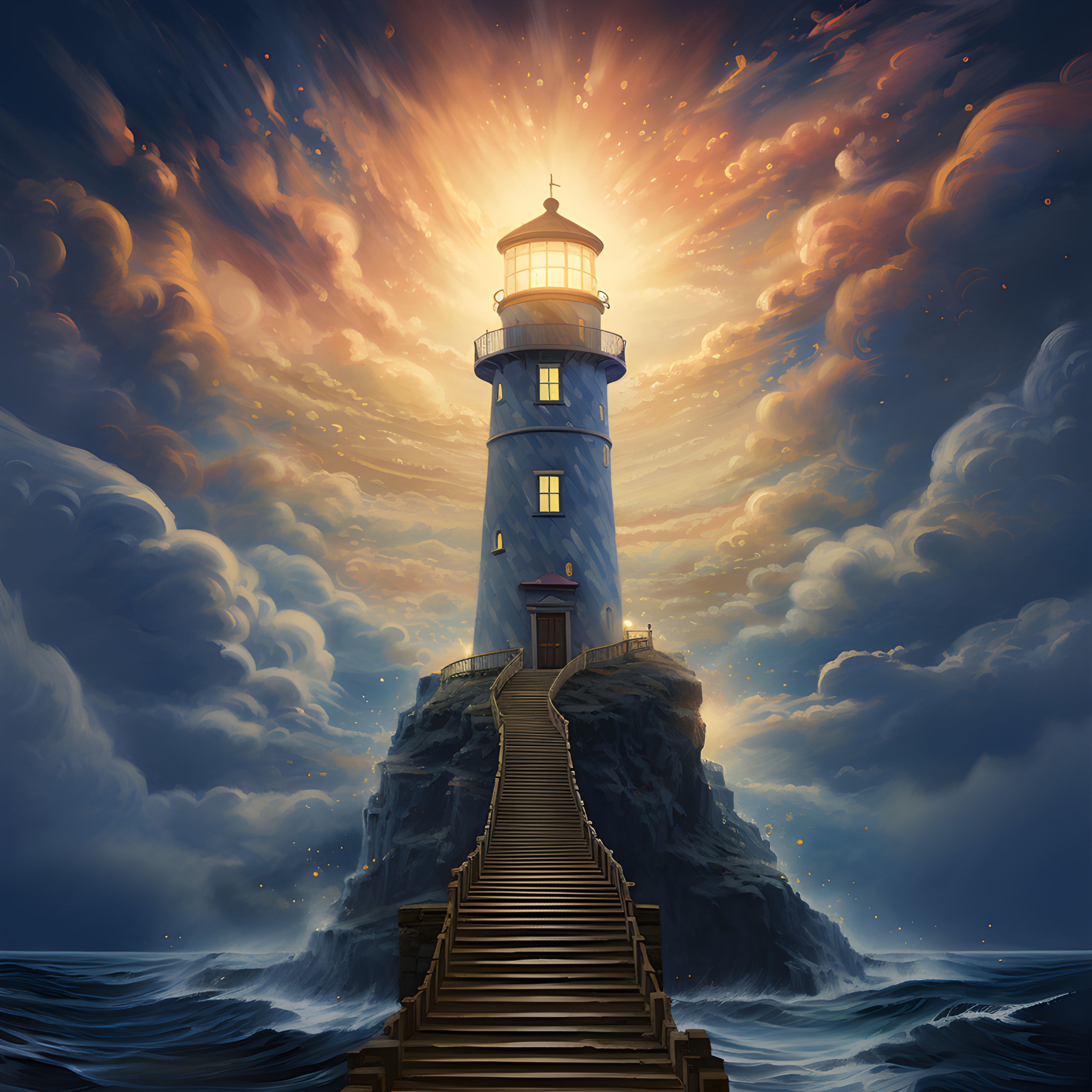 Lighthouse up in the clouds - Impossible Images - Unique stock images ...