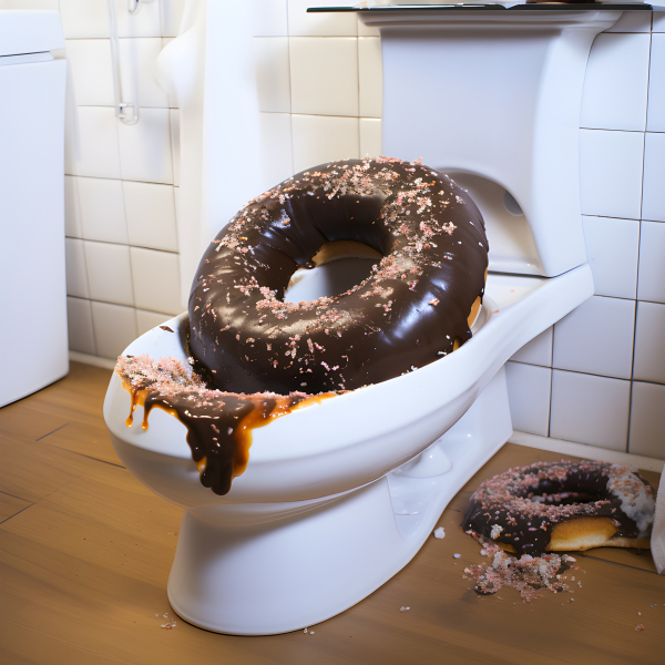Doughnut stuck on the toilet Impossible Images Unique stock images