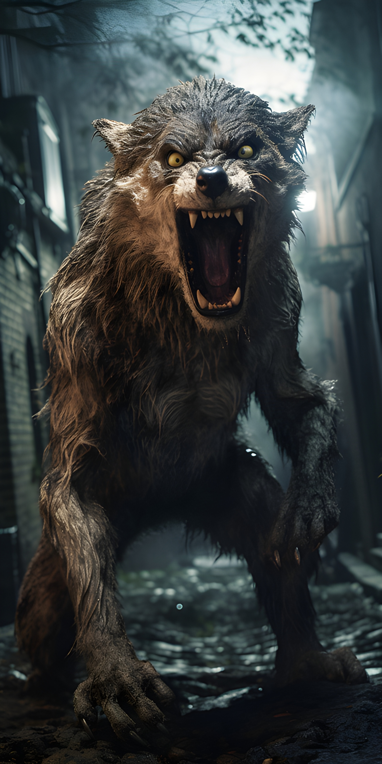 Halloween urban werewolf