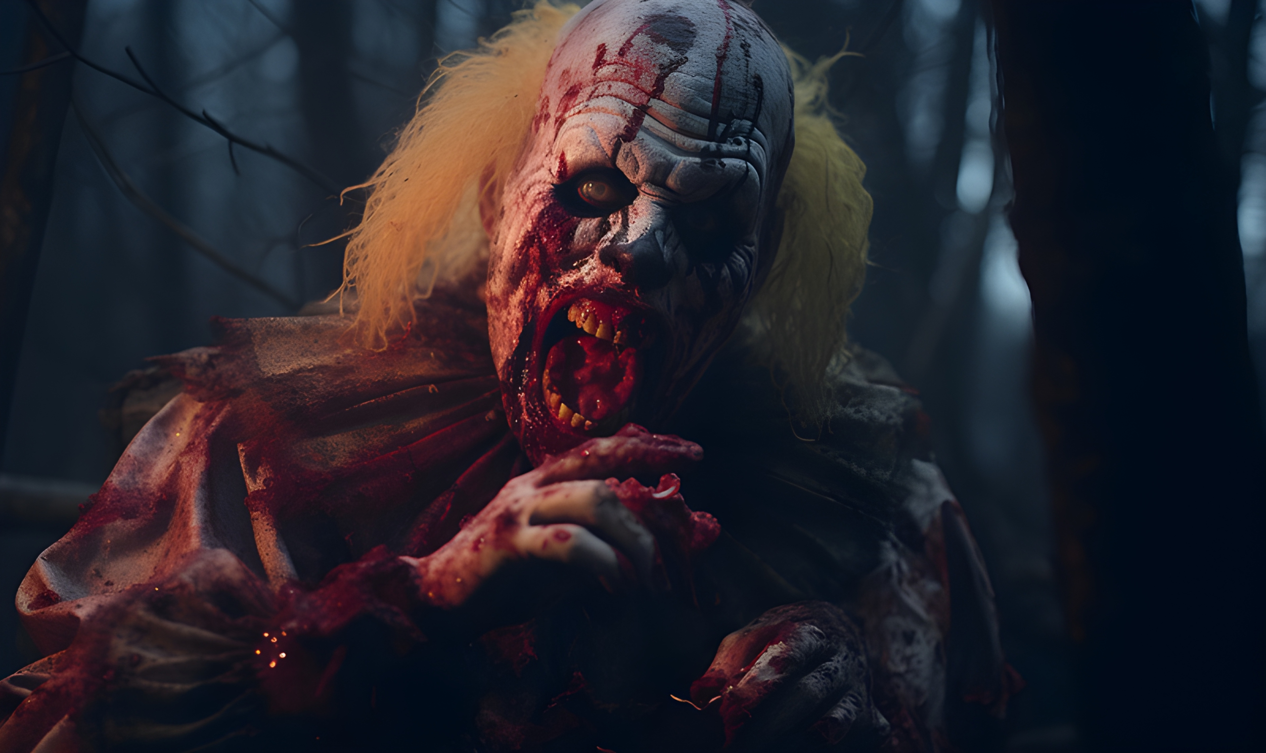 Halloween: “Coming across a possessed funfair clown in the forest”