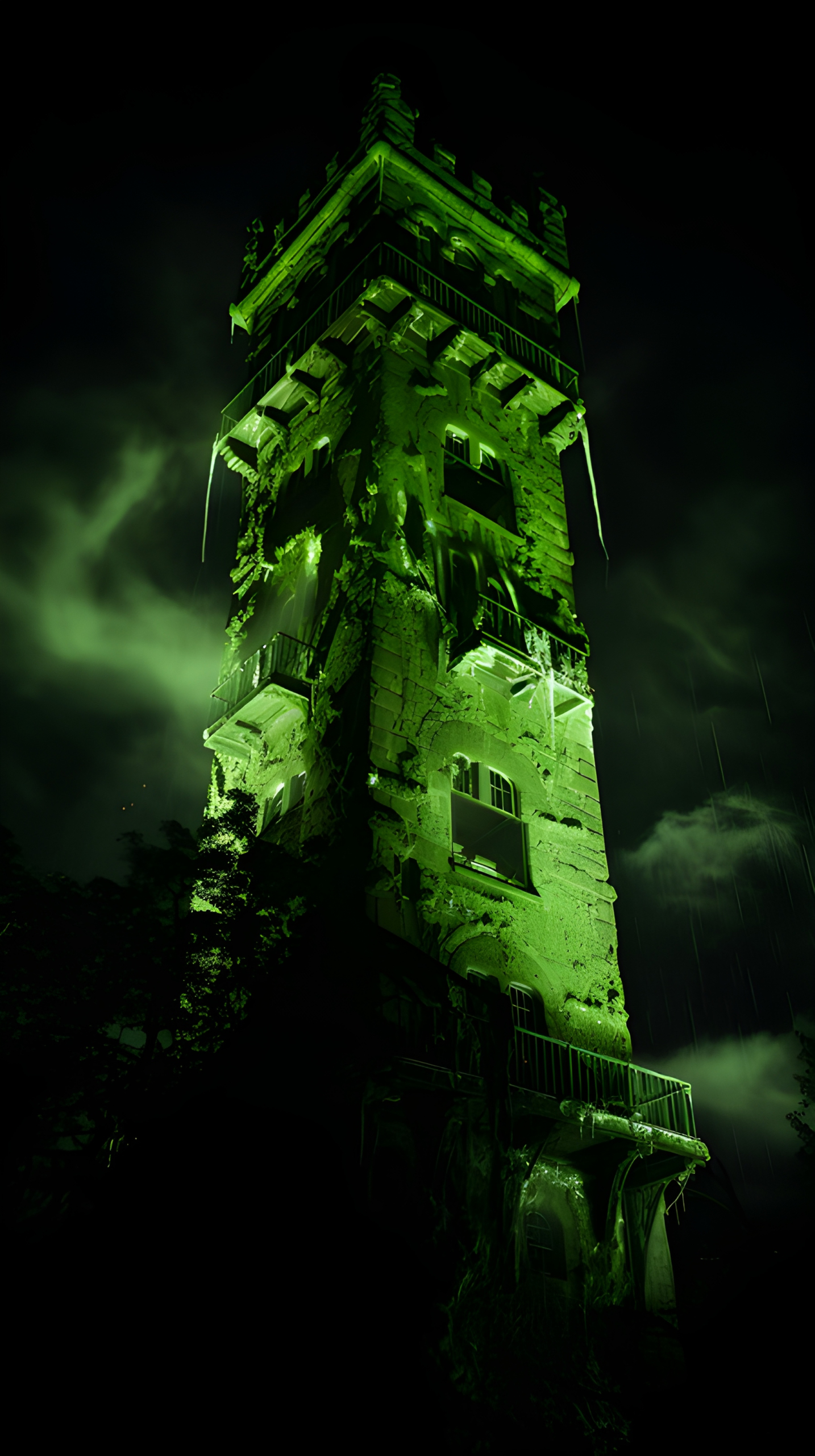 Who dares enter the green slimy haunted halloween tower?