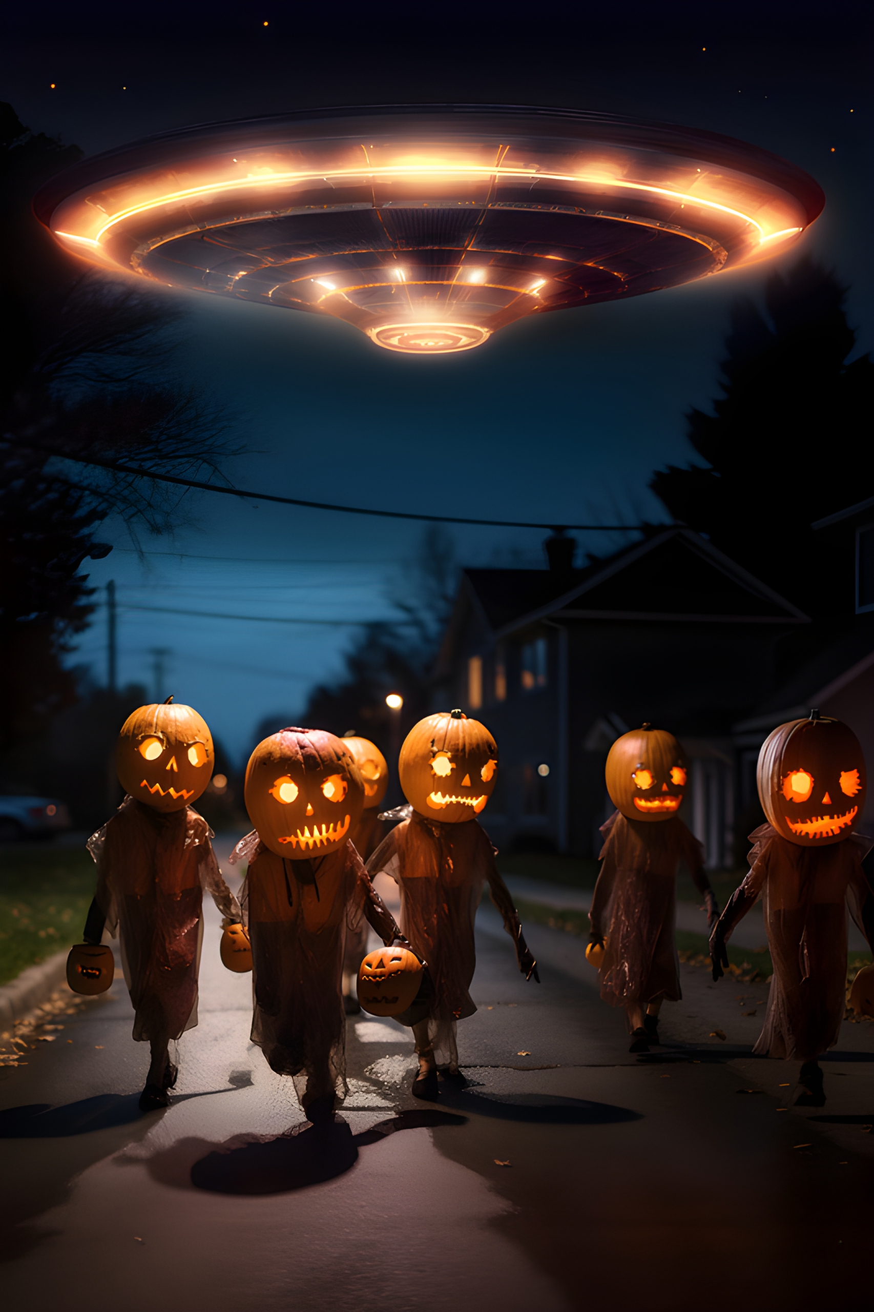 Halloween! Invasion of the alien pumpkin people!