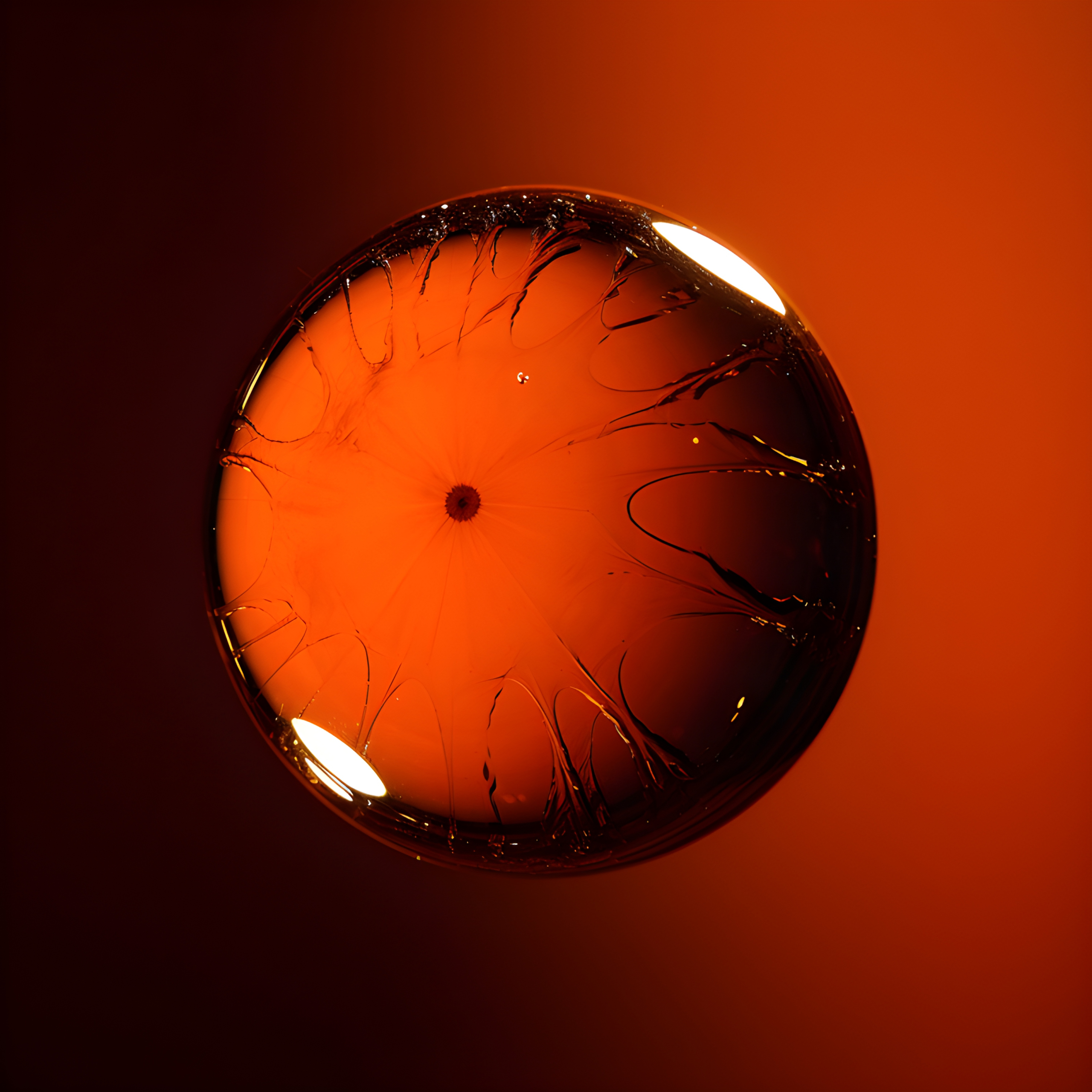 Orange eye halloween marble