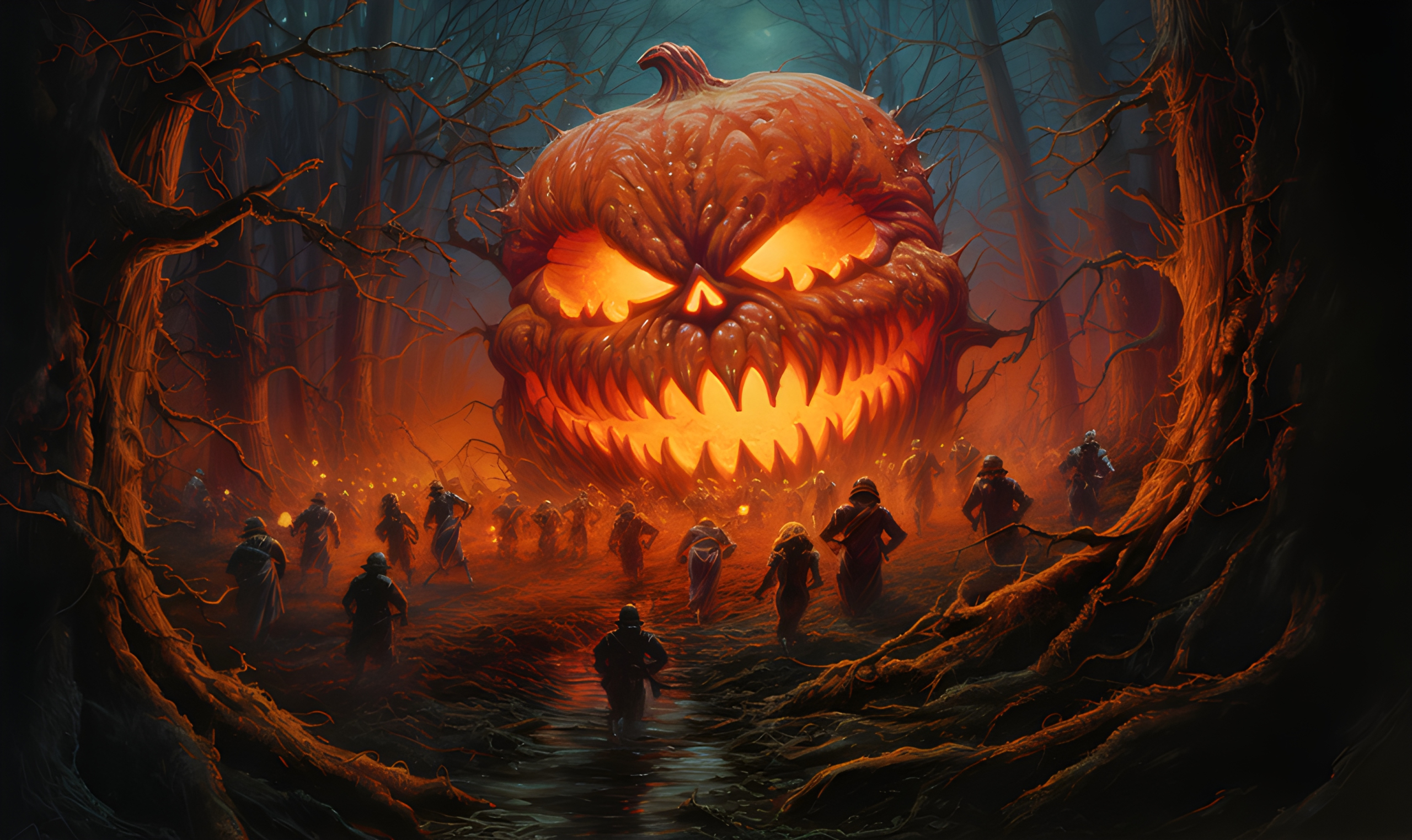 Halloween: A giant carnivorous pumpkin scaring people out of the woods