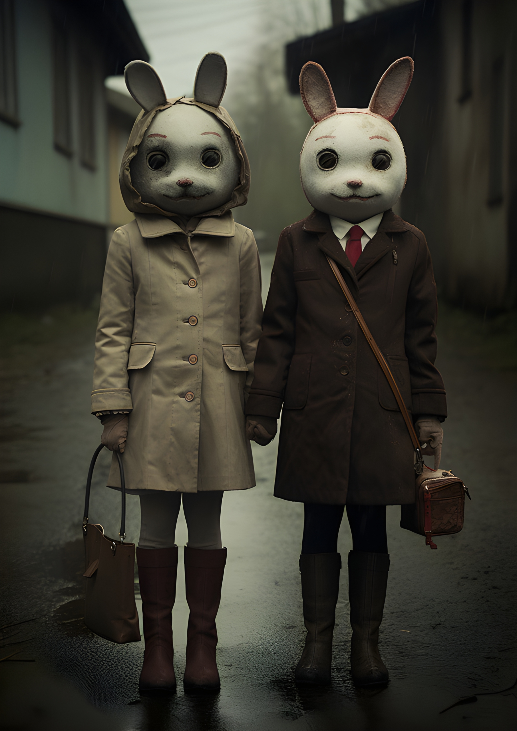 Unusual halloween bunny friends