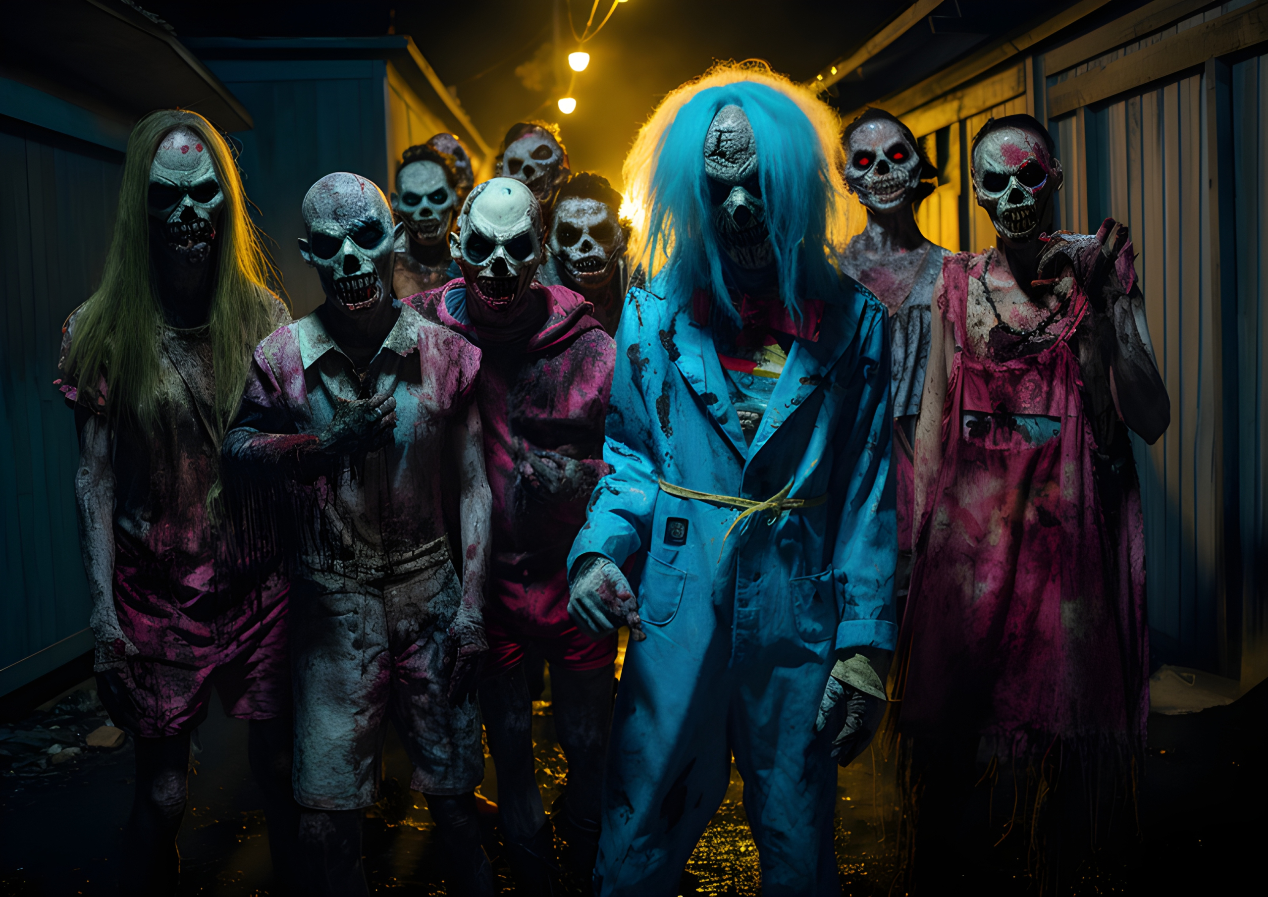 Scary trick or treaters on halloween night