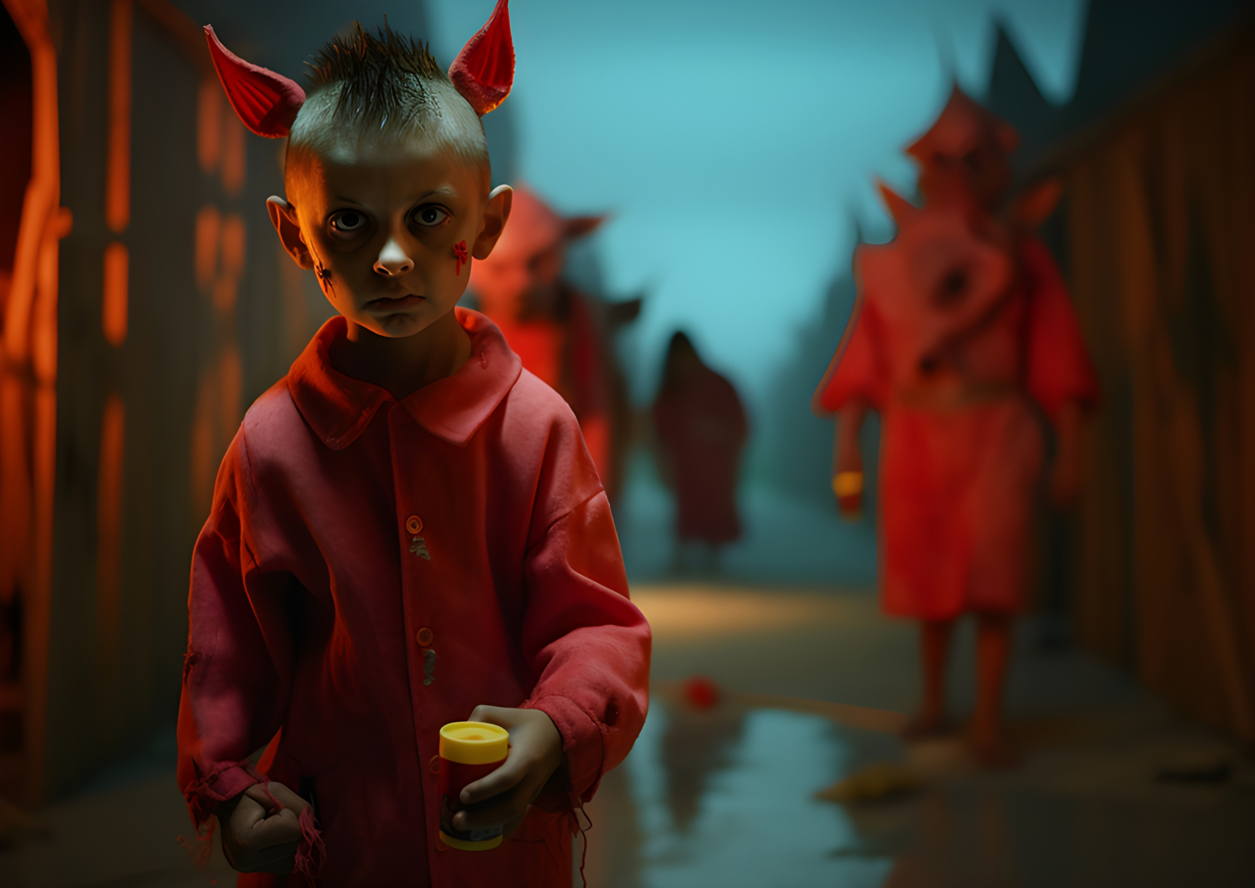 Halloween time. Little devil boy