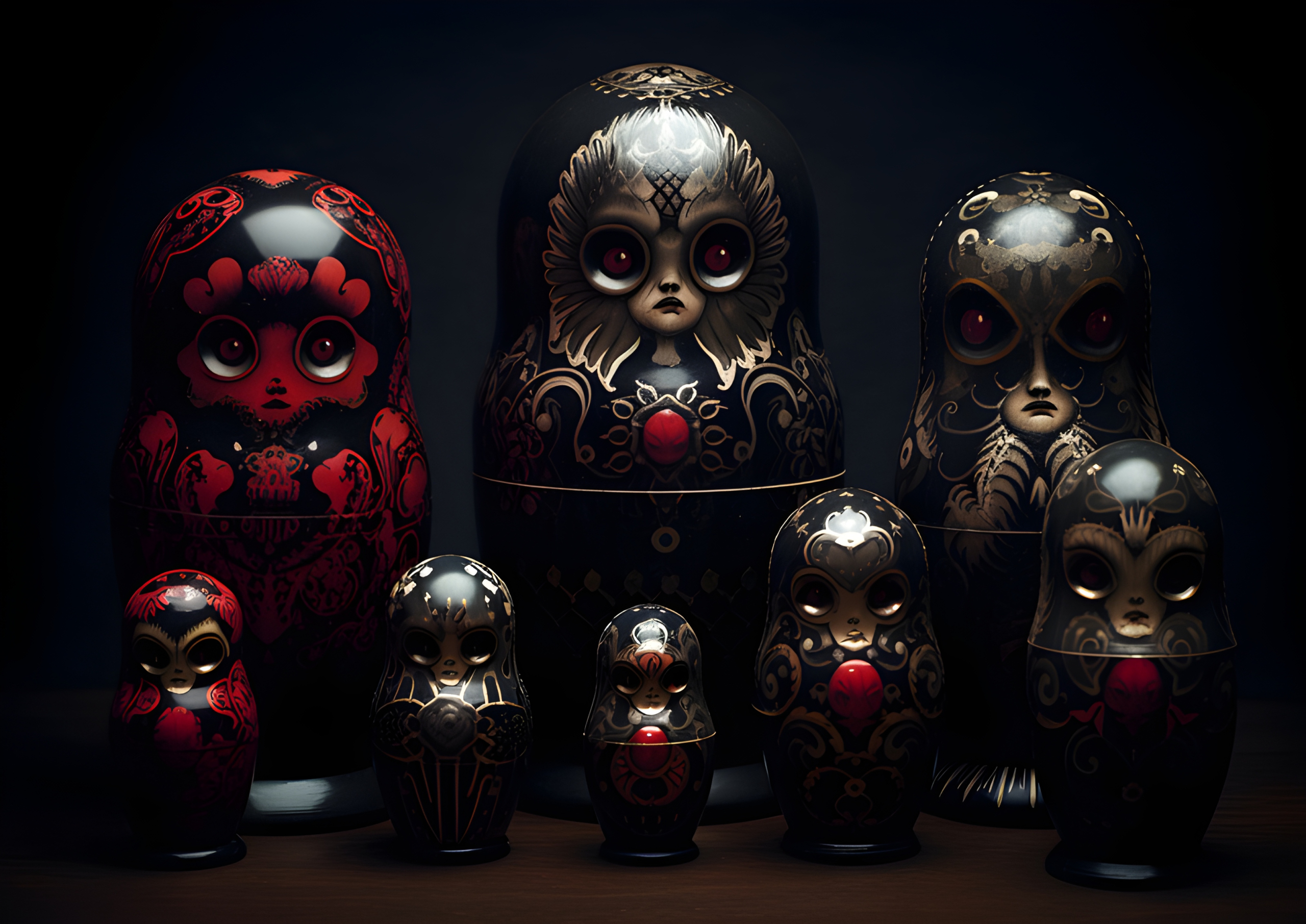 Black eyed Russian dolls