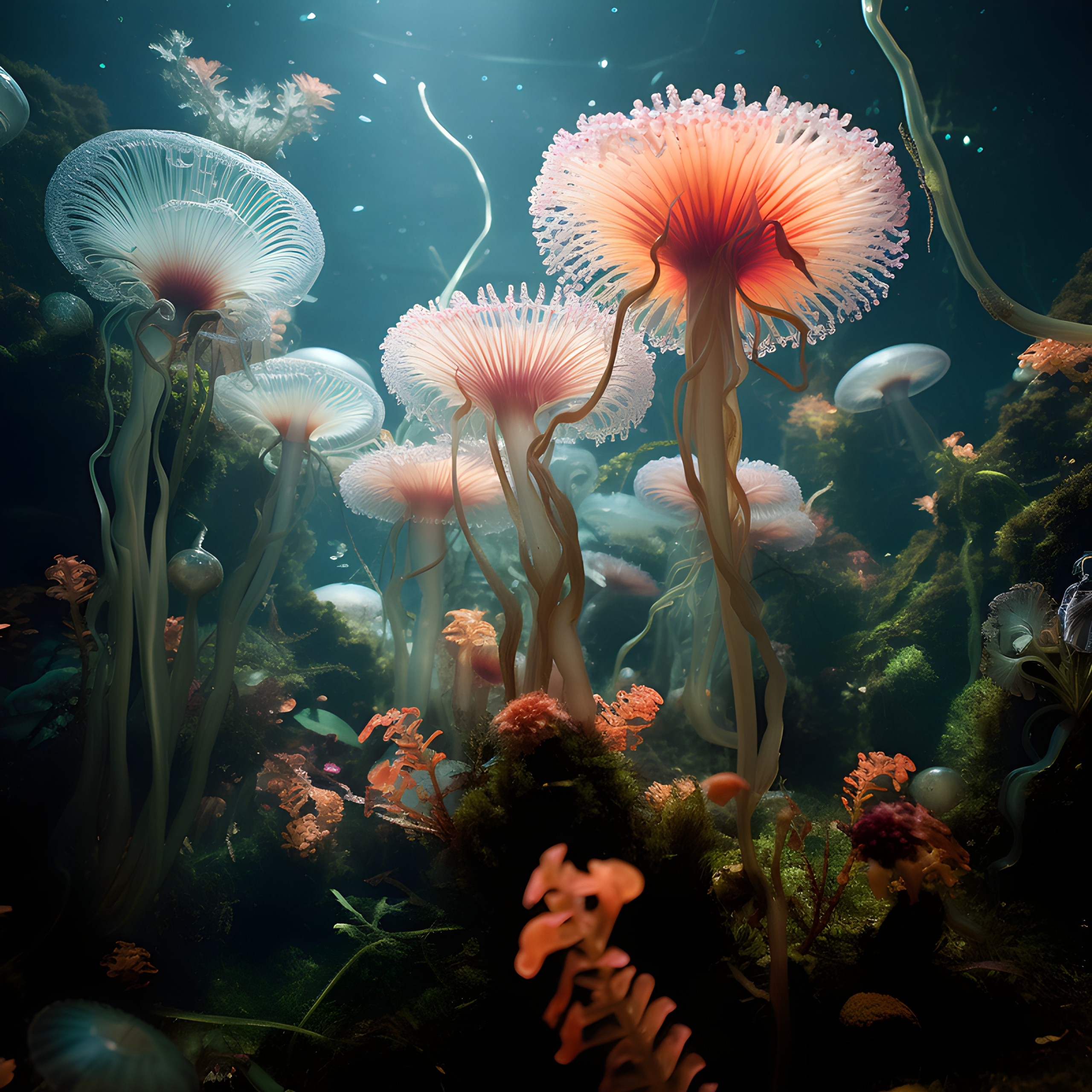 Underwater botanical creatures
