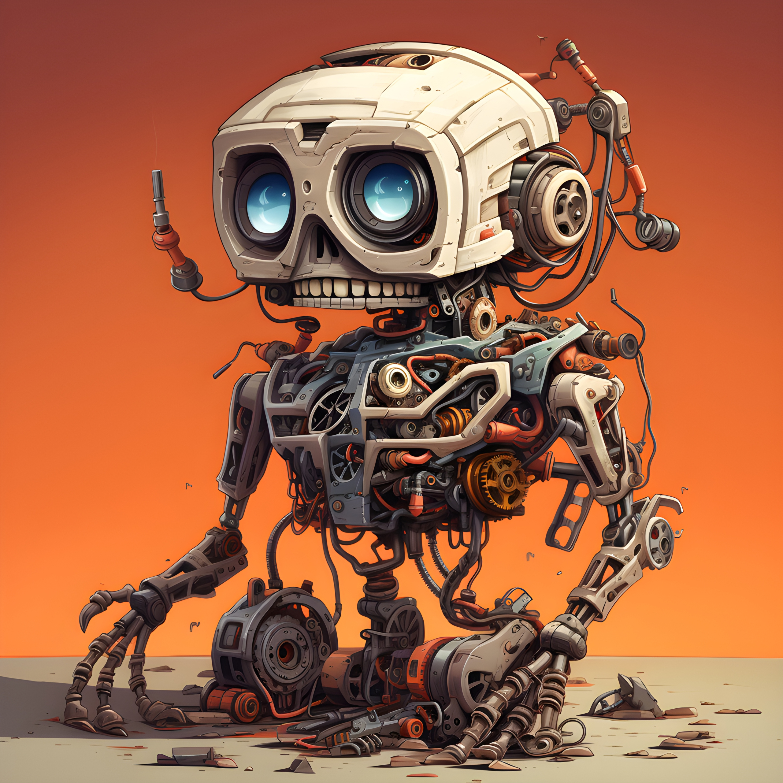 Illustration of a robots Skelton